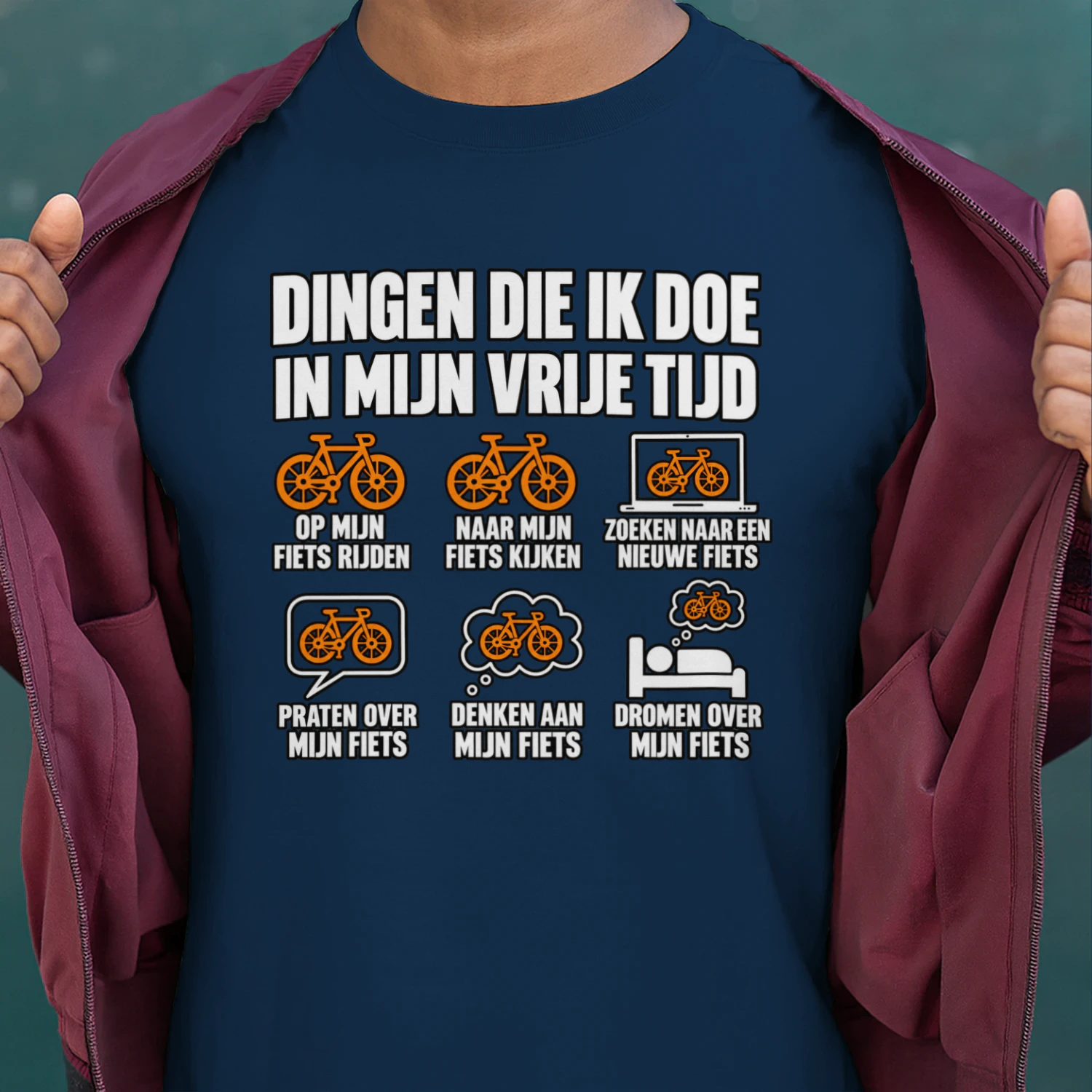 Dingen Die Ik In Mijn Vrije Tijd Doe T-Shirt 🚴 | Grappig Fietsshirt voor Fietsers, Fietsliefhebbers & Wielrenners | Bestel Nu!
