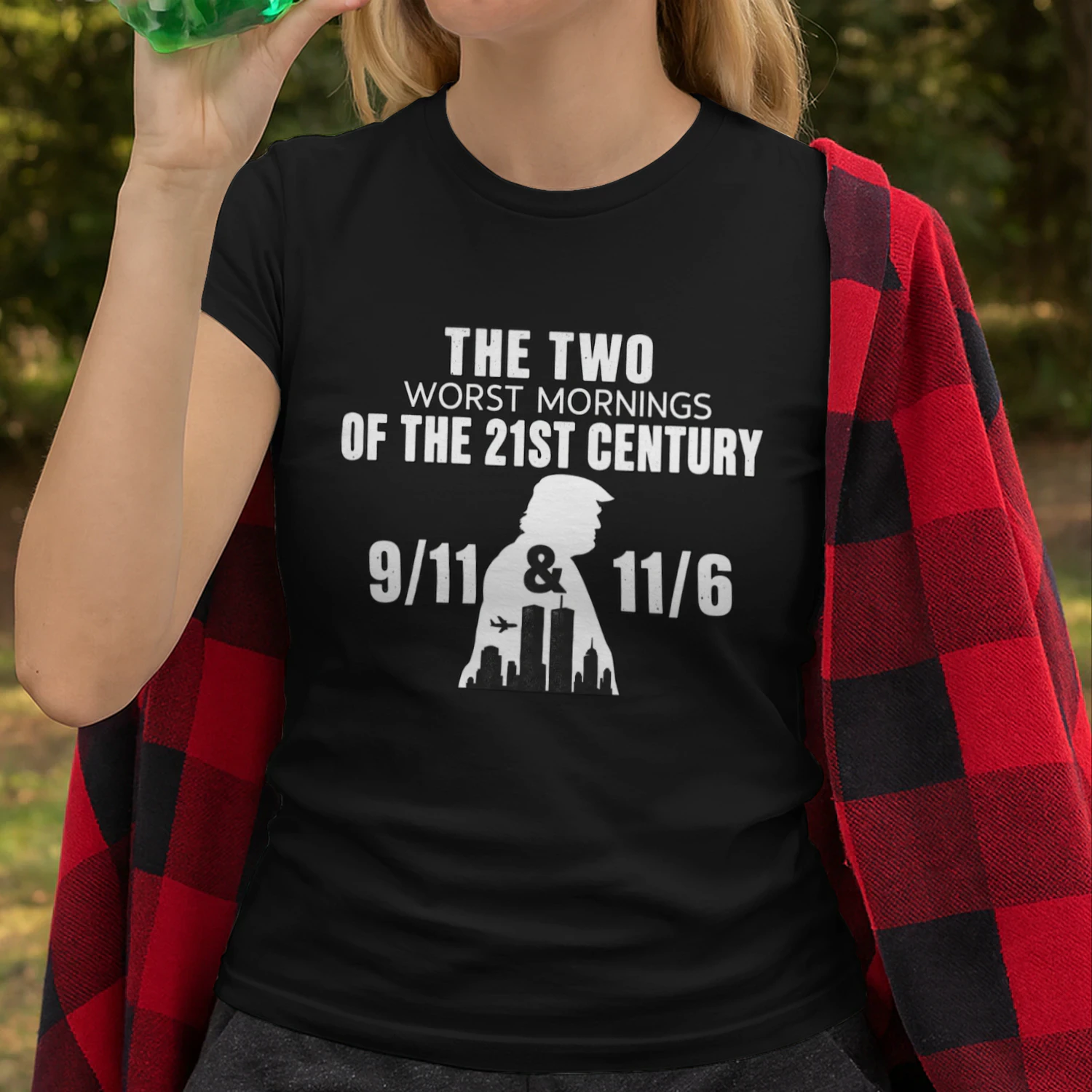 The Two Worst Mornings of the 21st Century 9/11 Memorial Tribute T-Shirt | September 11 Remembrance Shirt | Never Forget