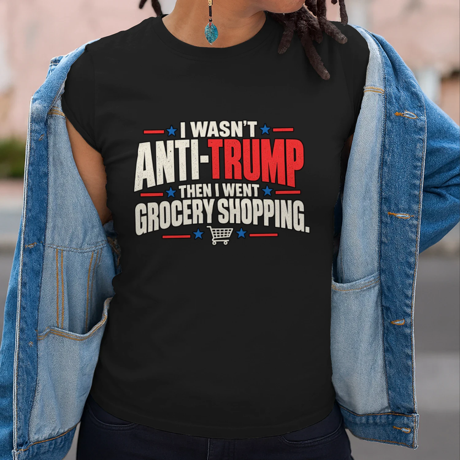 I Wasn’t Anti-Trump Then I Went Grocery Shopping Shirt 🇺🇸 | Funny Anti-Trump Political Humor Tee | Buy Now