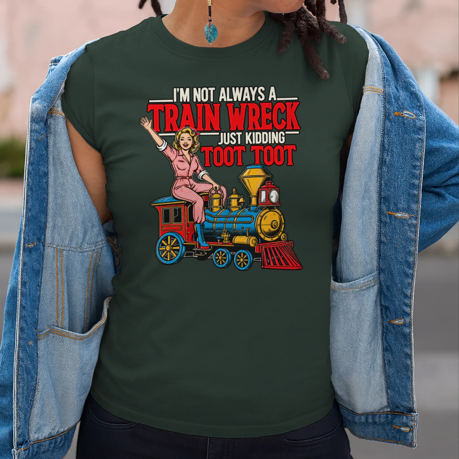 I’m Not Always a Train Wreck T-Shirt 🚂 Funny Vintage Train Shirt for Train Lovers & Railfans – Get Yours!