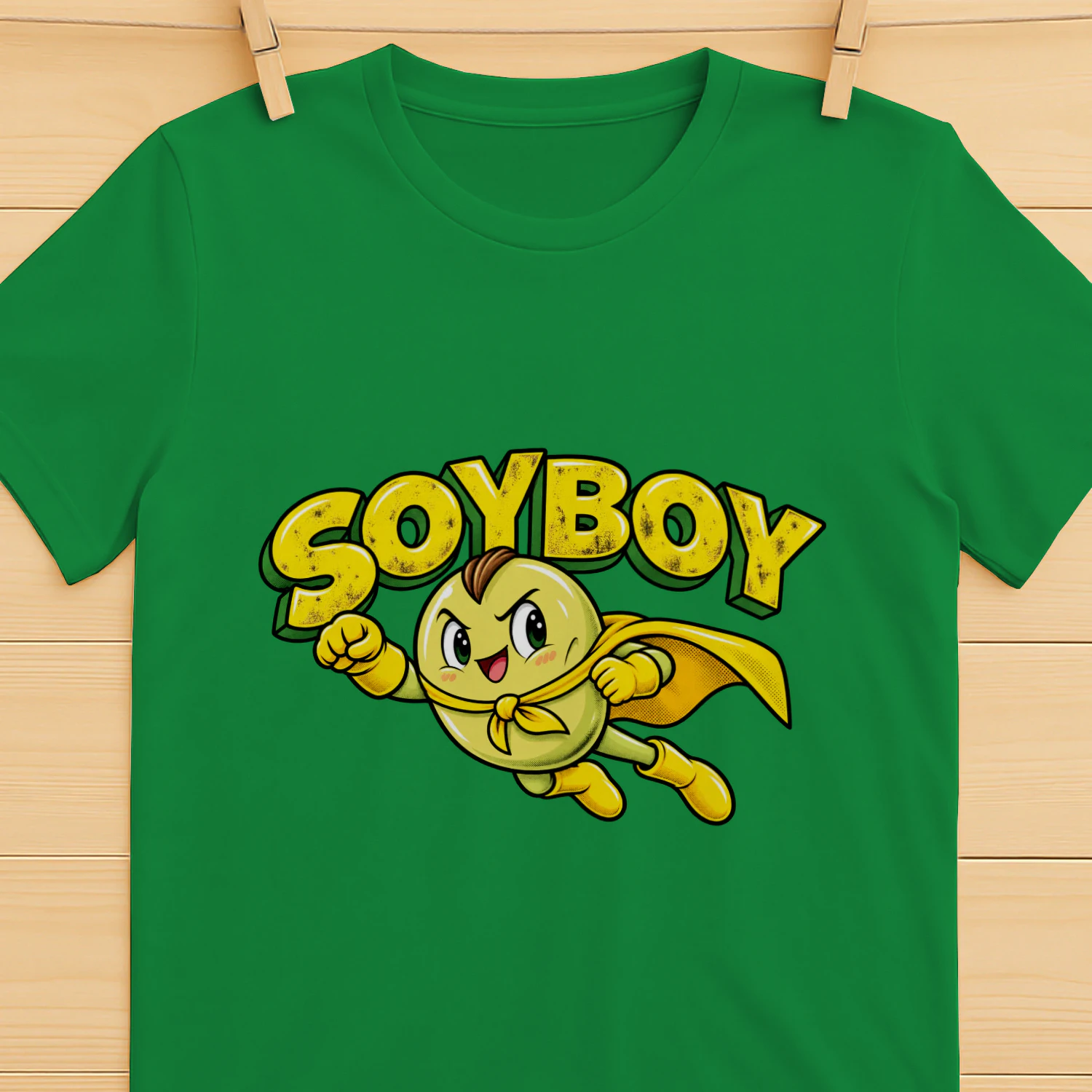 Funny Soyboy Superhero Meme T-Shirt – Retro Soybean Cartoon Shirt, Sarcastic Geek Humor Tee 🫘🦸 Buy Now!