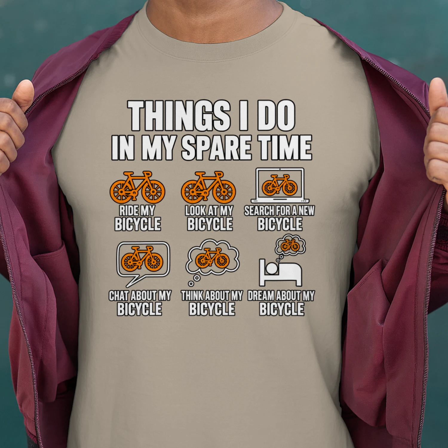 Things I Do in My Spare Time T-Shirt 🚴 | Funny Cycling Shirt for Cyclists, Bicycle Lovers & Bike Riders | Get Yours!