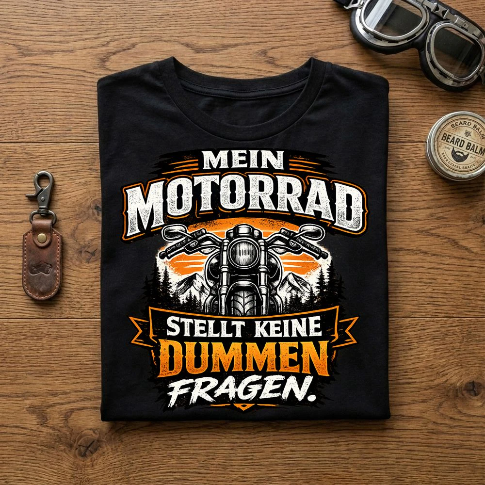 T-shirt - Mein Motorrad stellt keine dummen Fragen.