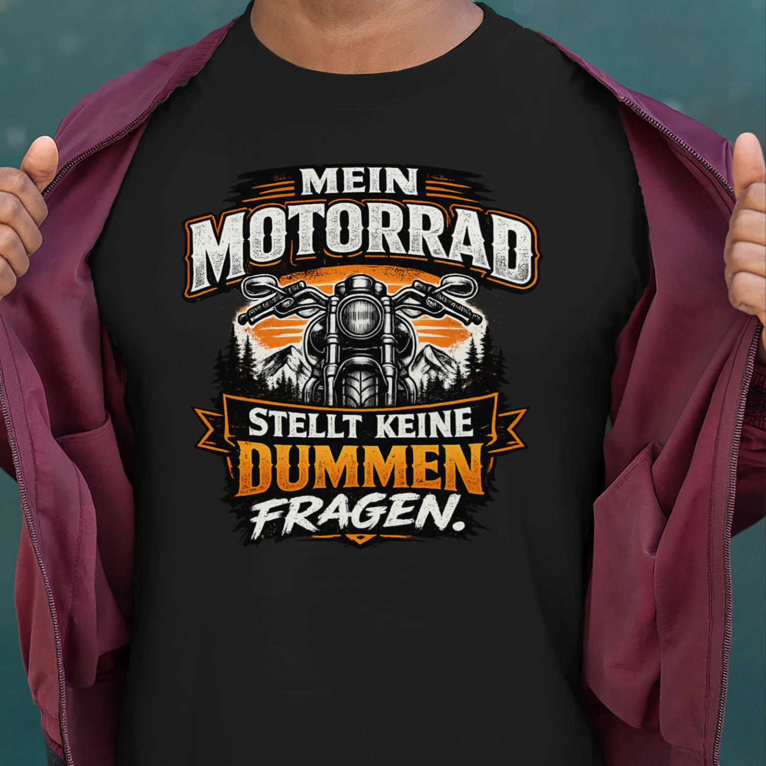T-shirt - Mein Motorrad stellt keine dummen Fragen.