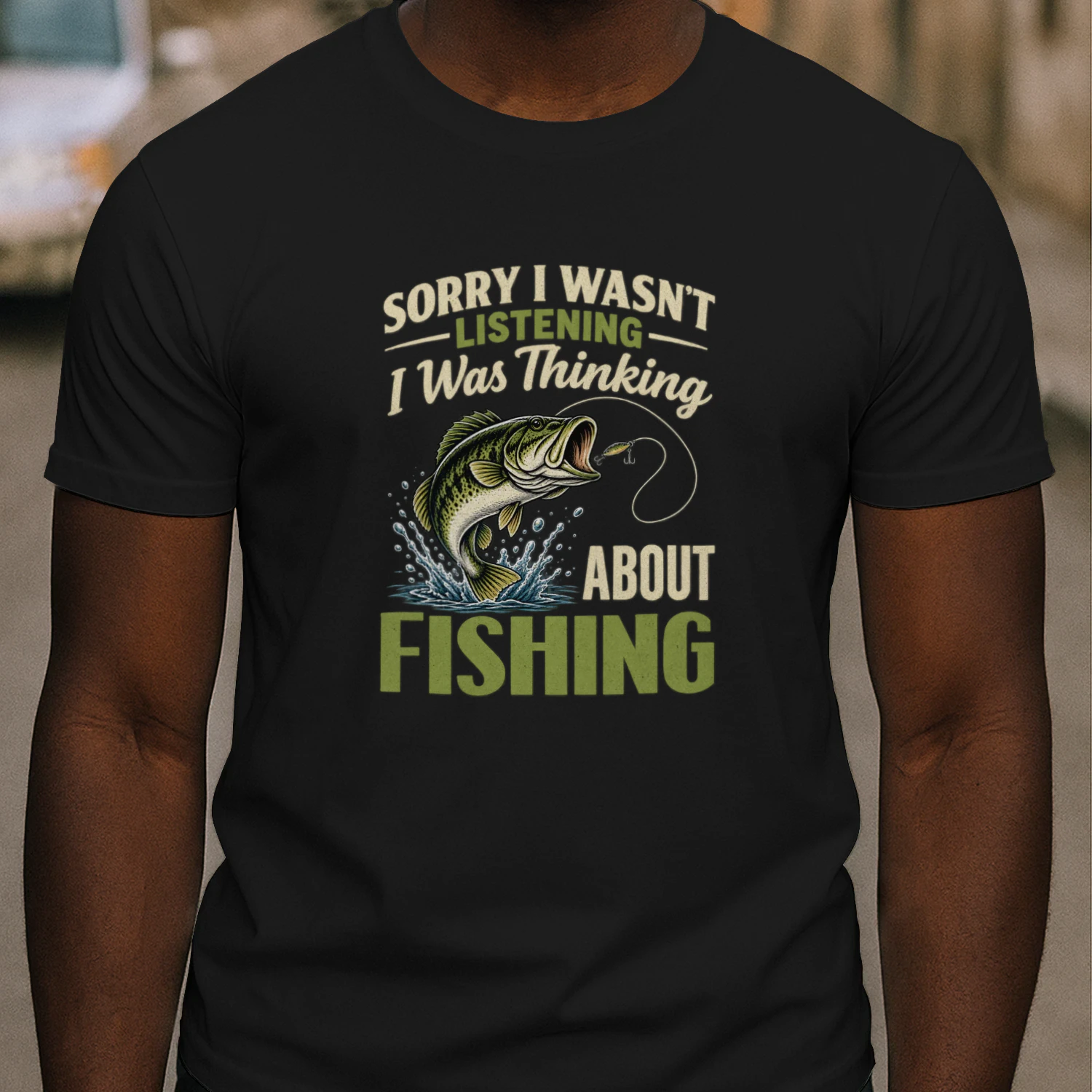 Sorry I Wasn’t Listening Fishing T-Shirt – Funny Bass Fishing Design