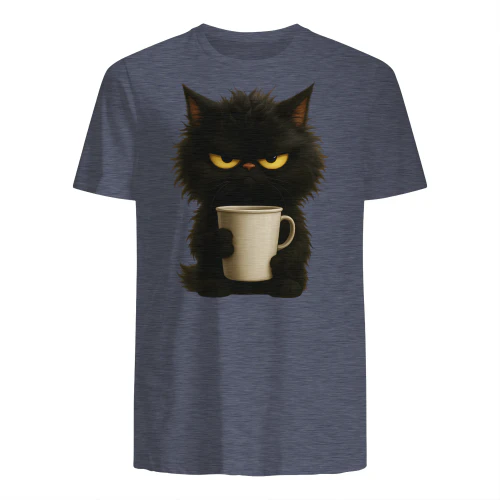 cat with a cup of coffee