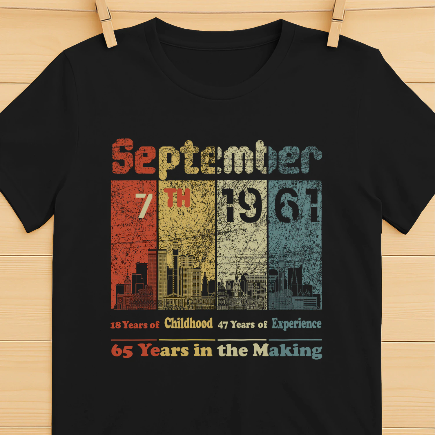 September 7th 1961 – 65 Years in the Making Vintage Birthday Shirt