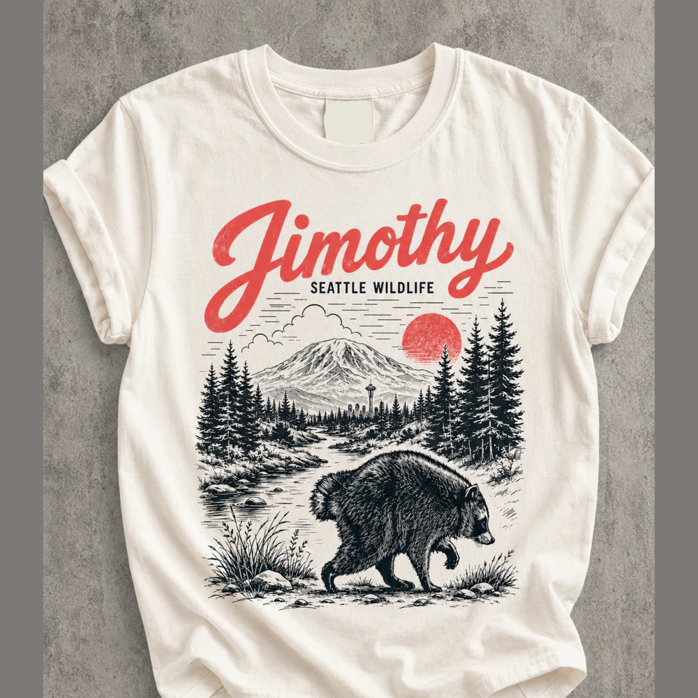 Jimothy Seattle Wildlife Bear Graphic Unisex T-Shirt