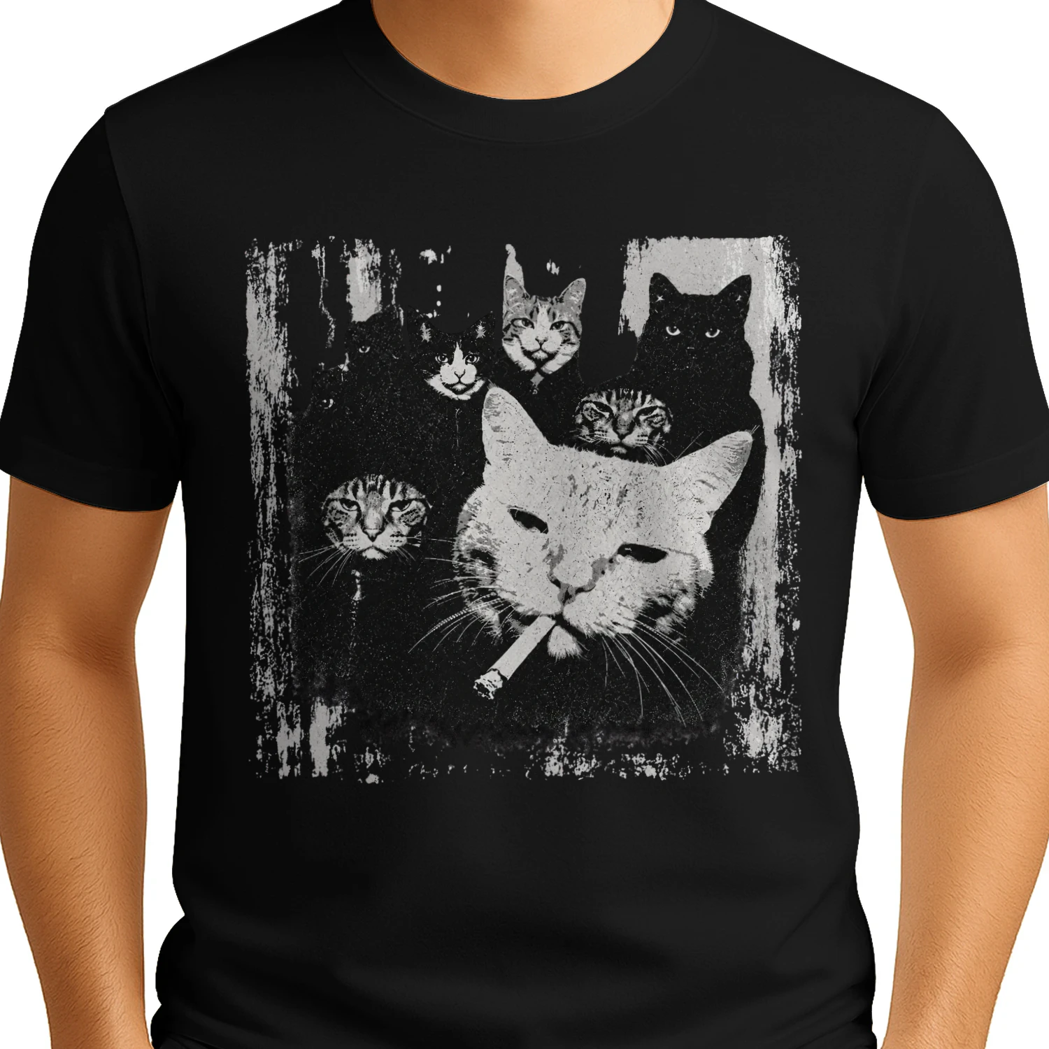 Grunge Katzen Gang Vintage Unisex T-Shirt