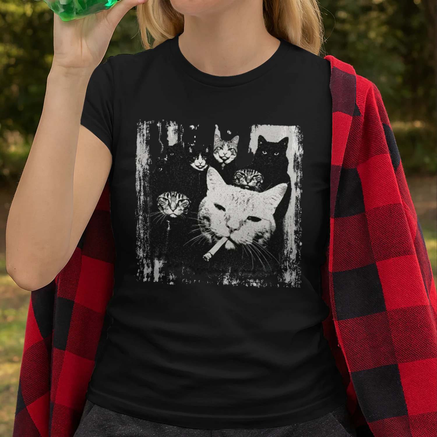 Grunge Katzen Gang Vintage Unisex T-Shirt