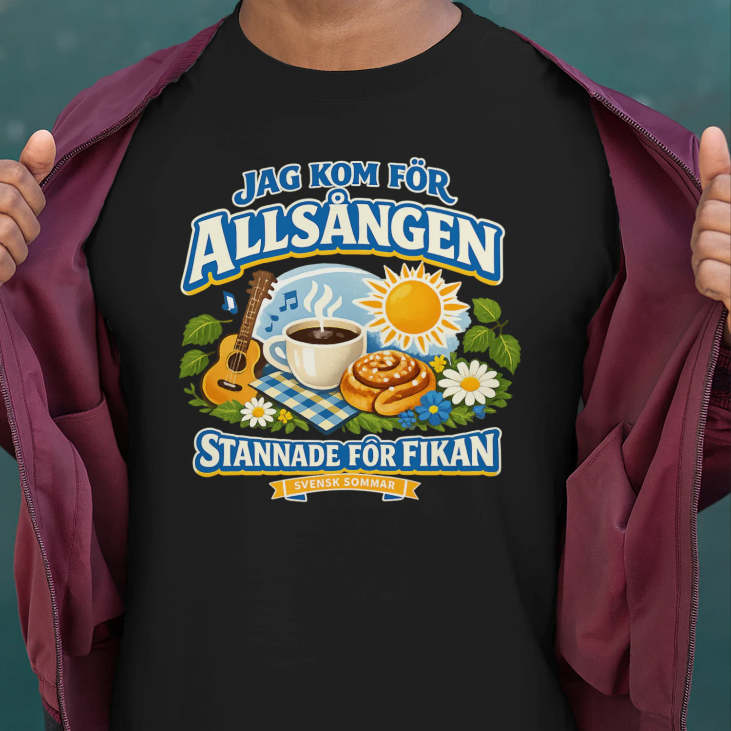 Jag Kom För Allsången Stannade För Fikan Unisex T-shirt