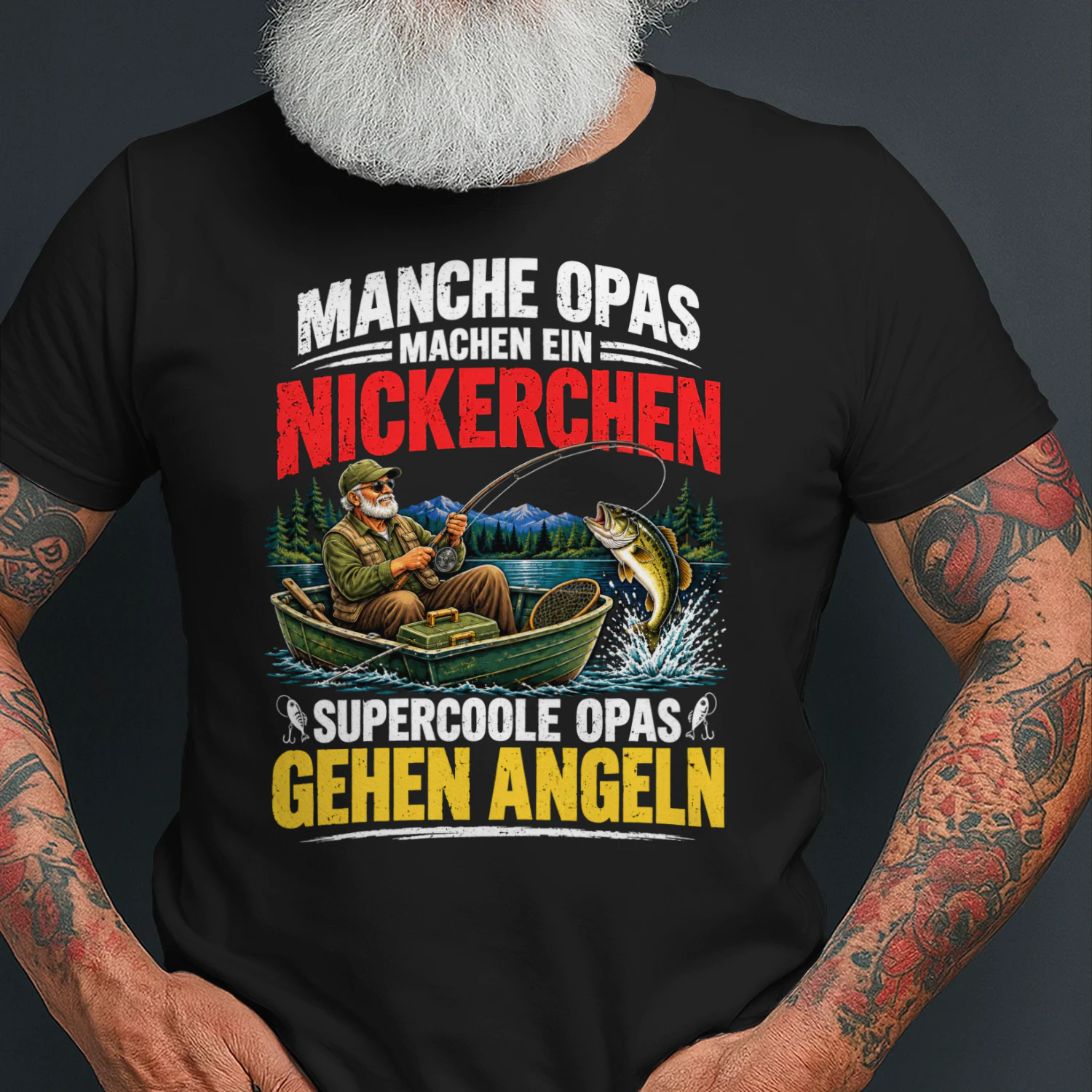 Manche Opas machen ein Nickerchen, supercoole Opas gehen angeln