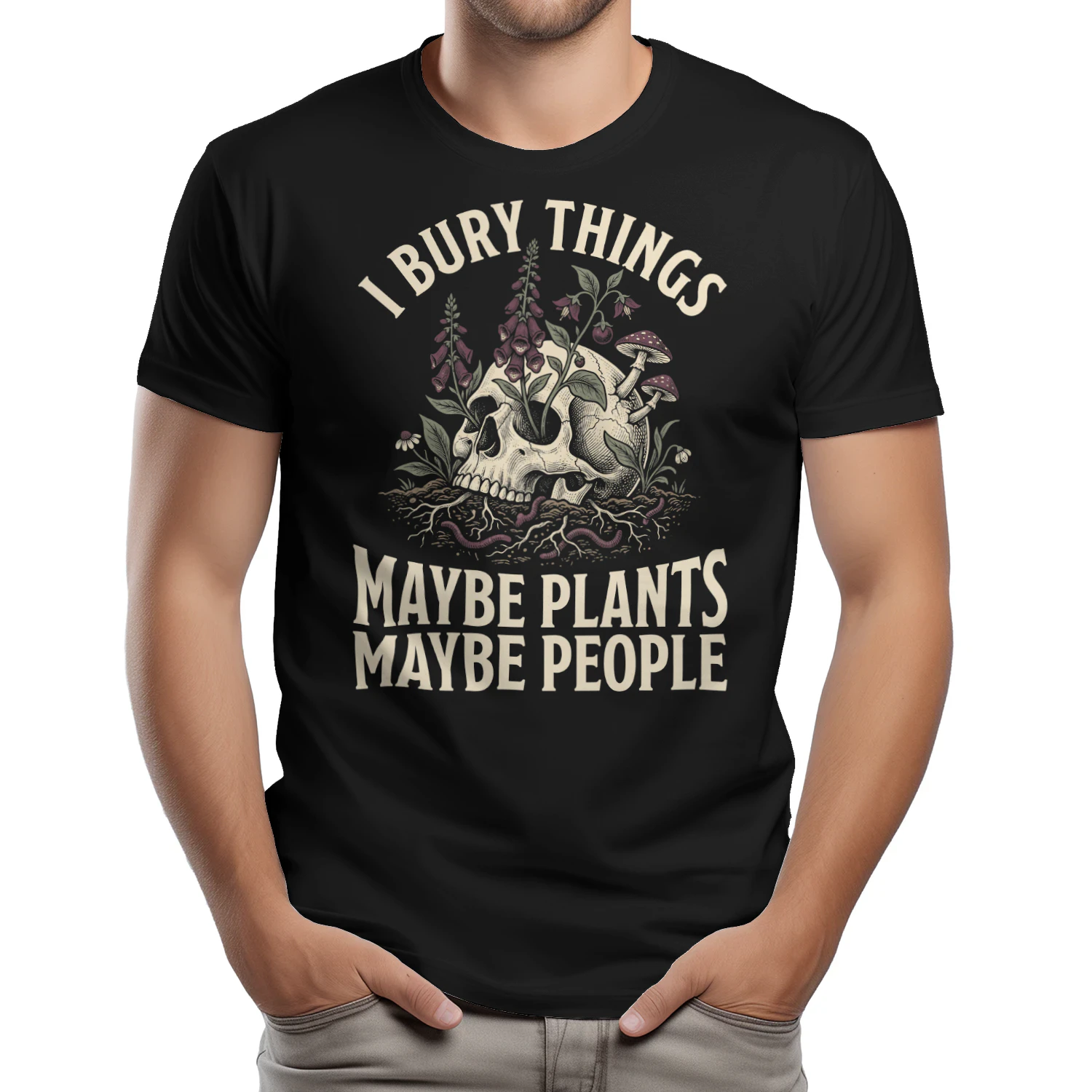 I Bury Things Maybe Plants Maybe People Skull