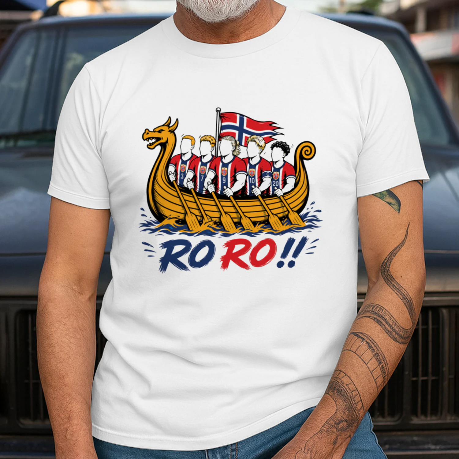 RO RO Norway Fan Shirt | Viking Boat Soccer Supporter Tee