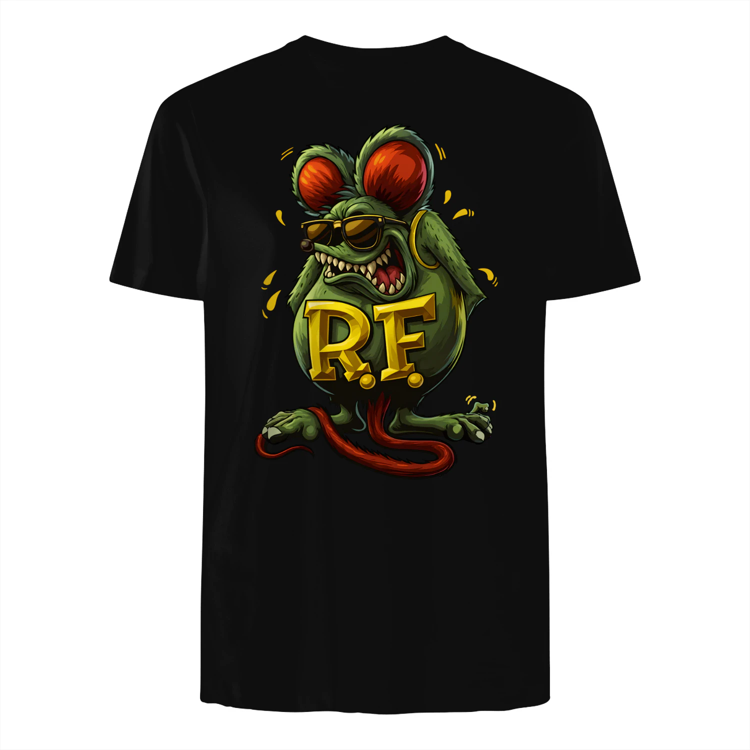 Funny RAT FINK SUNGLASSES GOLD 🐀🔥 Rat Fink Horror Hot Rod Cool Spooky Rat Vintage Kustom Kulture Cartoon Car Tee Classic Unisex T-shirt
