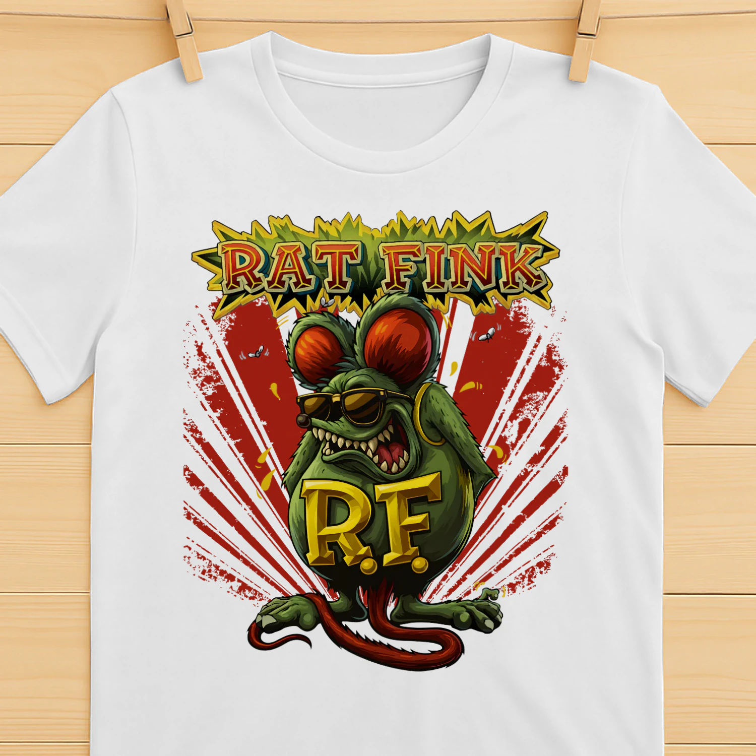 Rat Fink Monster Hot Rod – Vintage Kustom Kulture Cartoon Car Guy Tee Funny Car Art