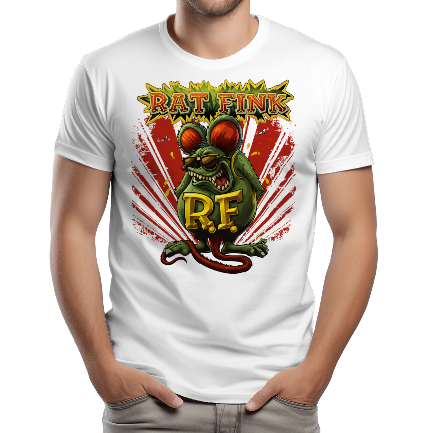 Rat Fink Monster Hot Rod – Vintage Kustom Kulture Cartoon Car Guy Tee Funny Car Art