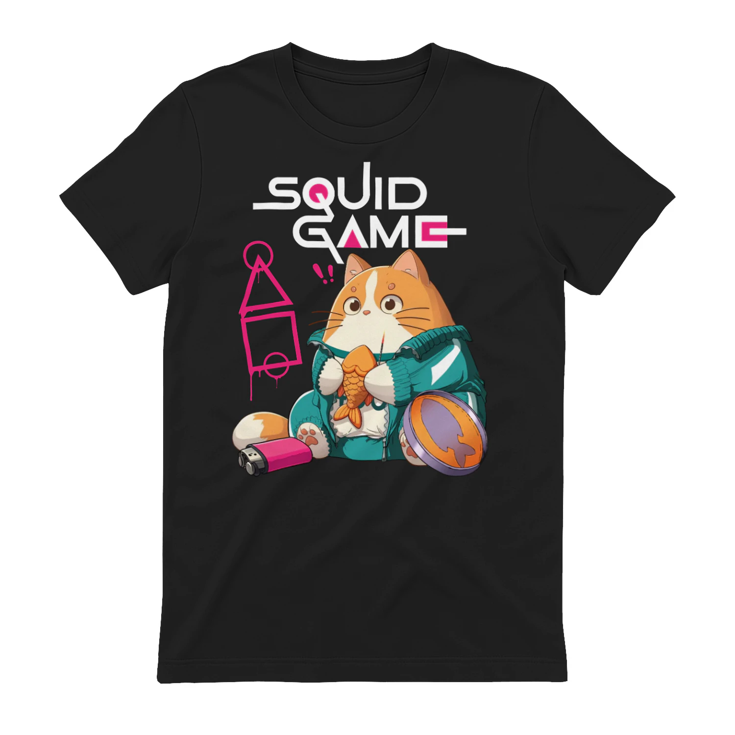 Squid Game Kawaii Cat Dalgona Candy T-Shirt, Cute Korean Survival Game Fan Gift 🐱🍬 Buy Now!