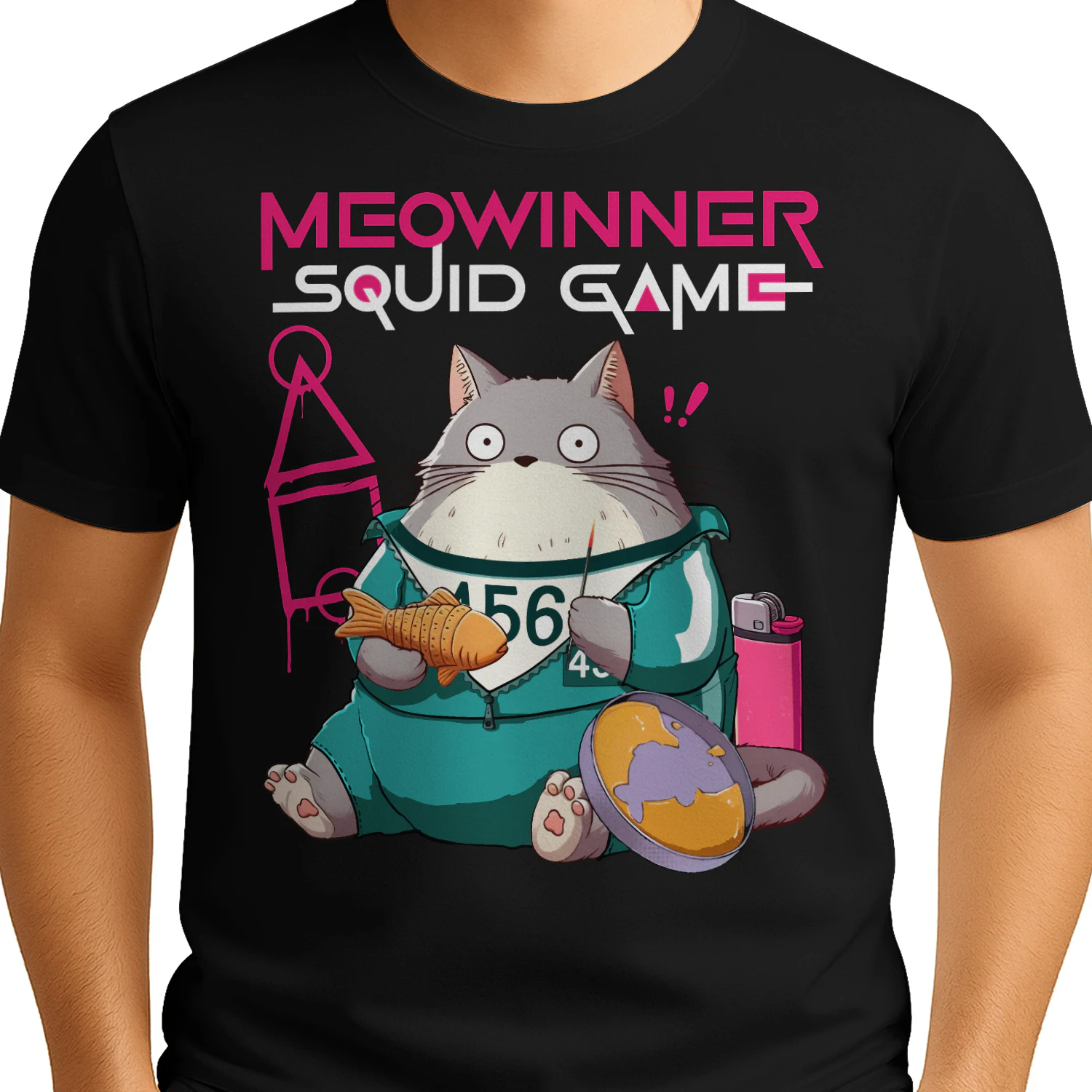 Squid Game Kawaii Cat Dalgona Candy T-Shirt, Would you trust this adorable cat with your Dalgona cookie? 👀🐱🍬