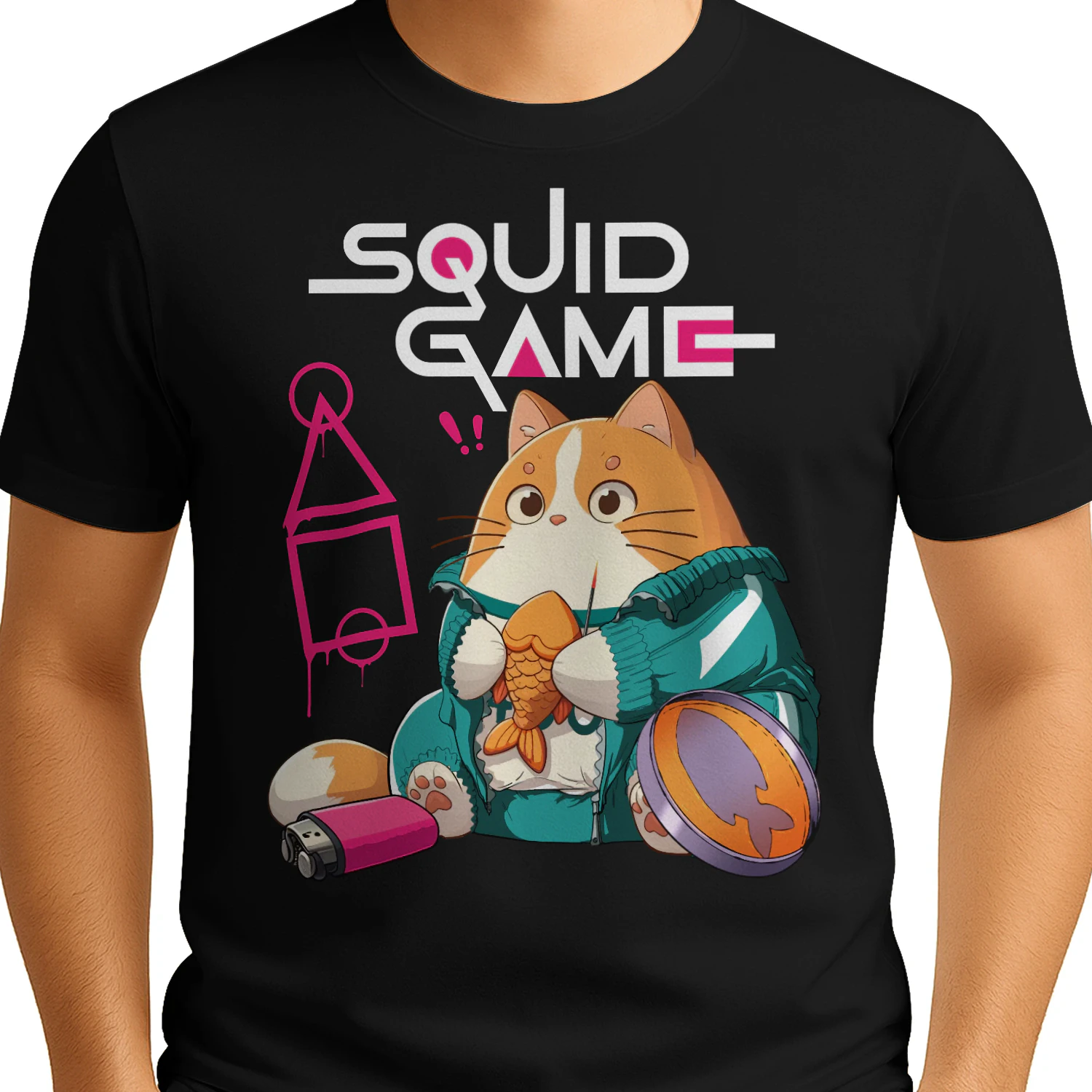 Squid Game Kawaii Cat Dalgona Candy T-Shirt, Cute Korean Survival Game Fan Gift 🐱🍬 Buy Now!