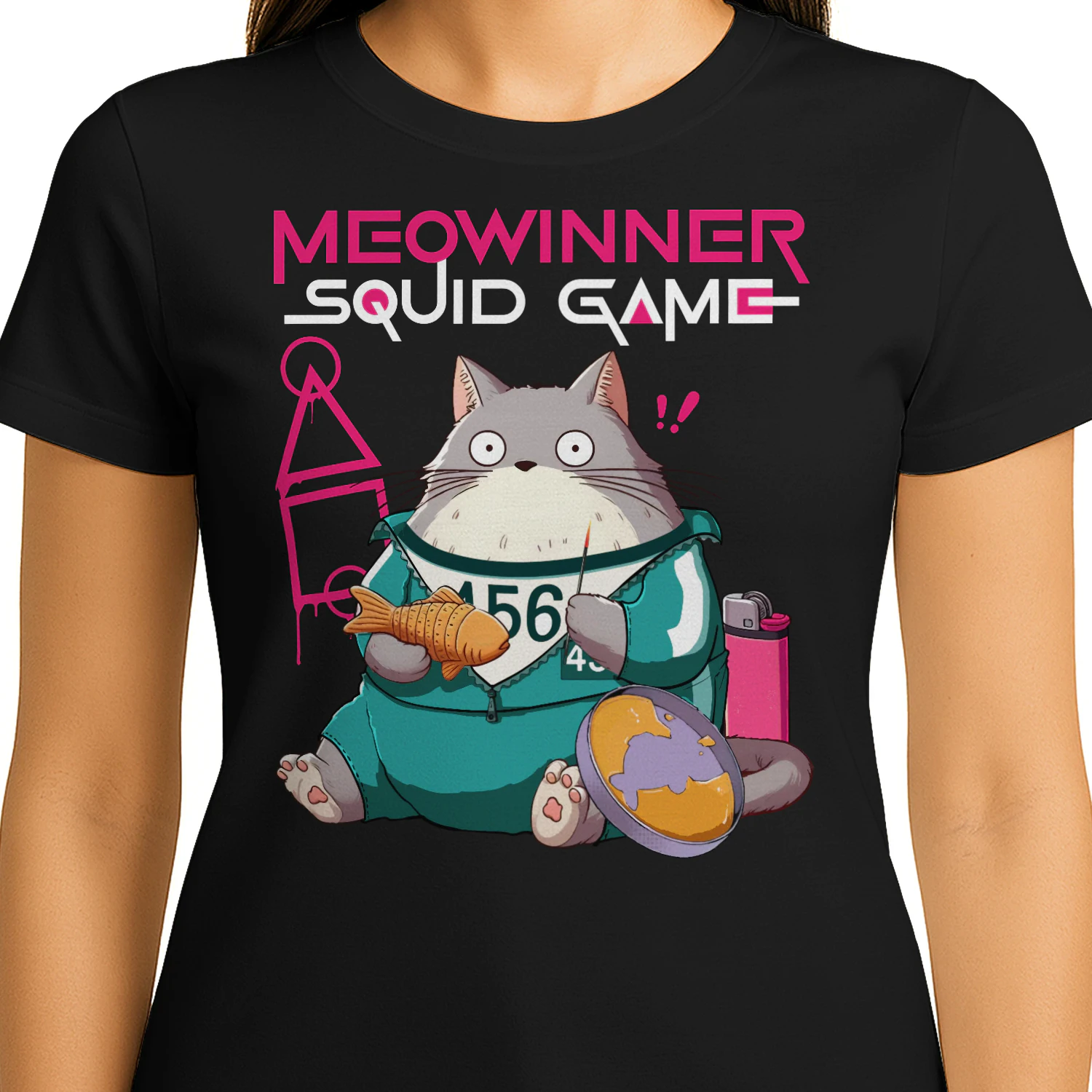 Squid Game Kawaii Cat Dalgona Candy T-Shirt, Would you trust this adorable cat with your Dalgona cookie? 👀🐱🍬