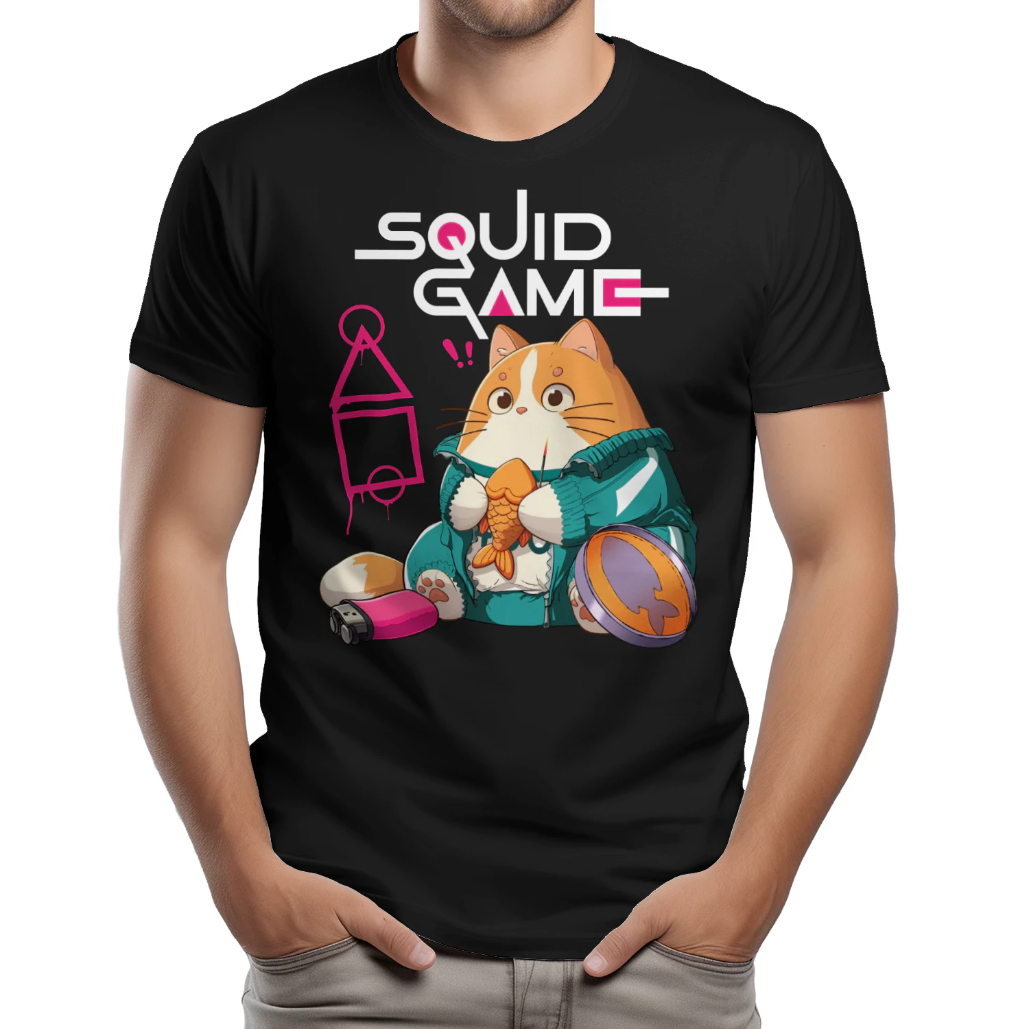 Squid Game Kawaii Cat Dalgona Candy T-Shirt, Cute Korean Survival Game Fan Gift 🐱🍬 Buy Now!