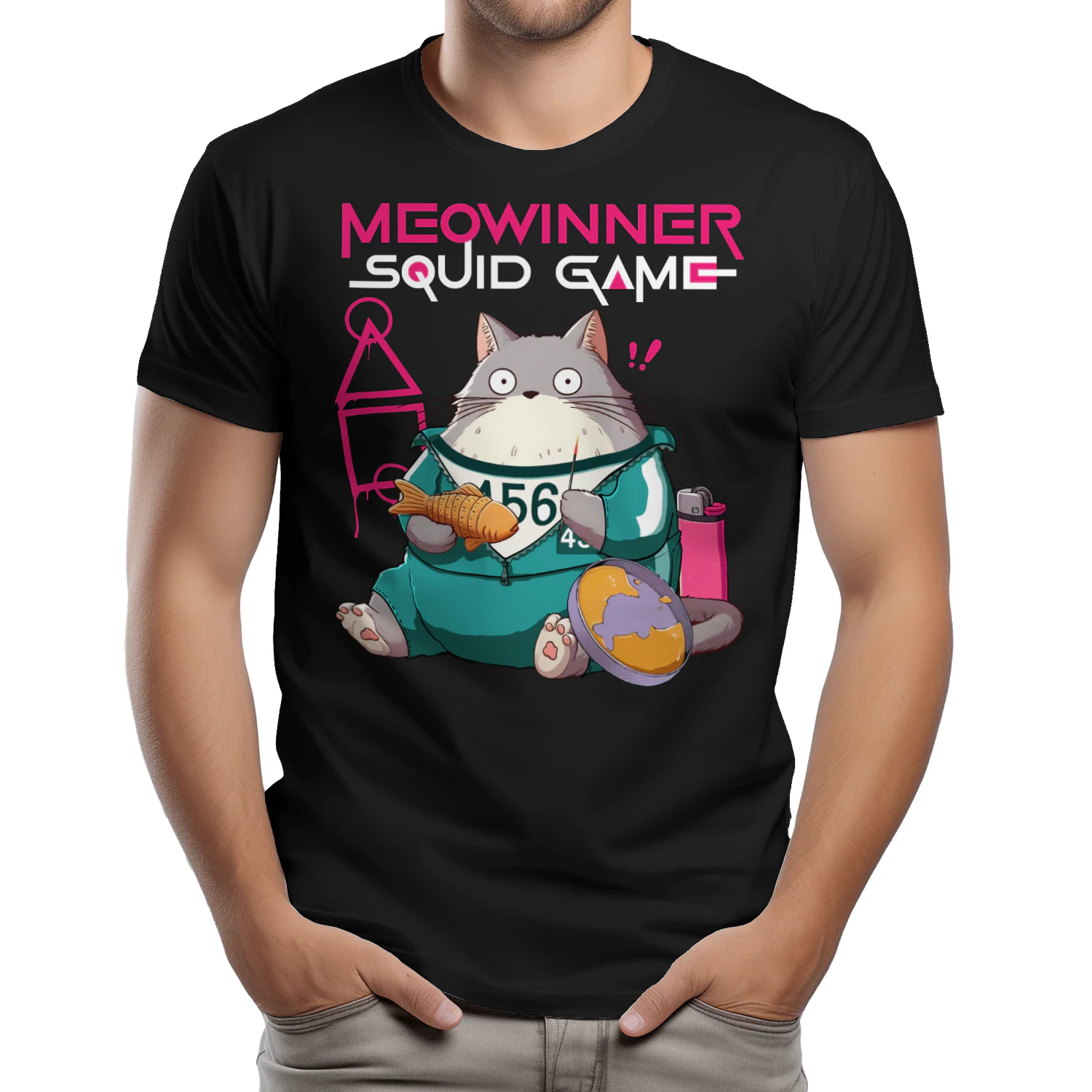 Squid Game Kawaii Cat Dalgona Candy T-Shirt, Would you trust this adorable cat with your Dalgona cookie? 👀🐱🍬