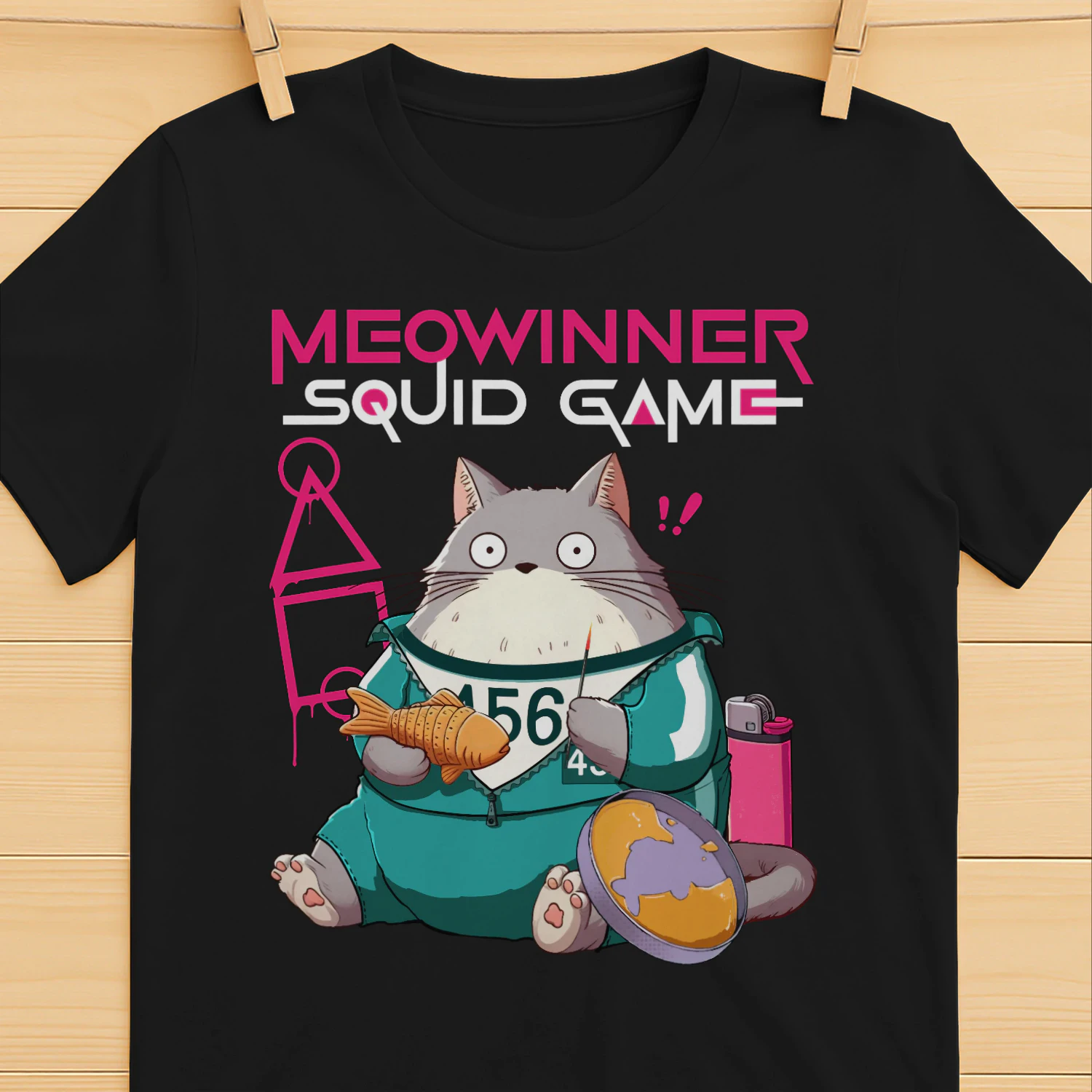 Squid Game Kawaii Cat Dalgona Candy T-Shirt, Would you trust this adorable cat with your Dalgona cookie? 👀🐱🍬