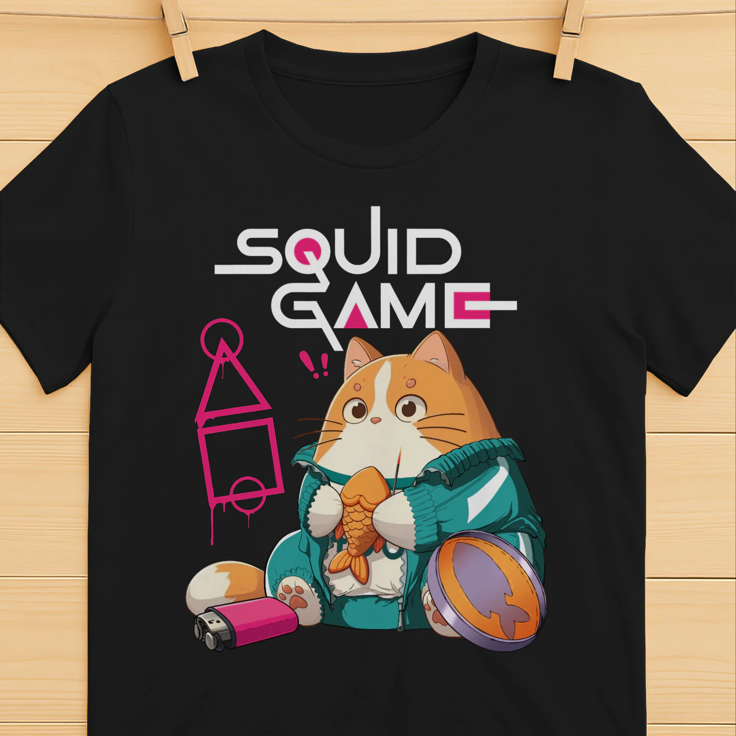 Squid Game Kawaii Cat Dalgona Candy T-Shirt, Cute Korean Survival Game Fan Gift 🐱🍬 Buy Now!