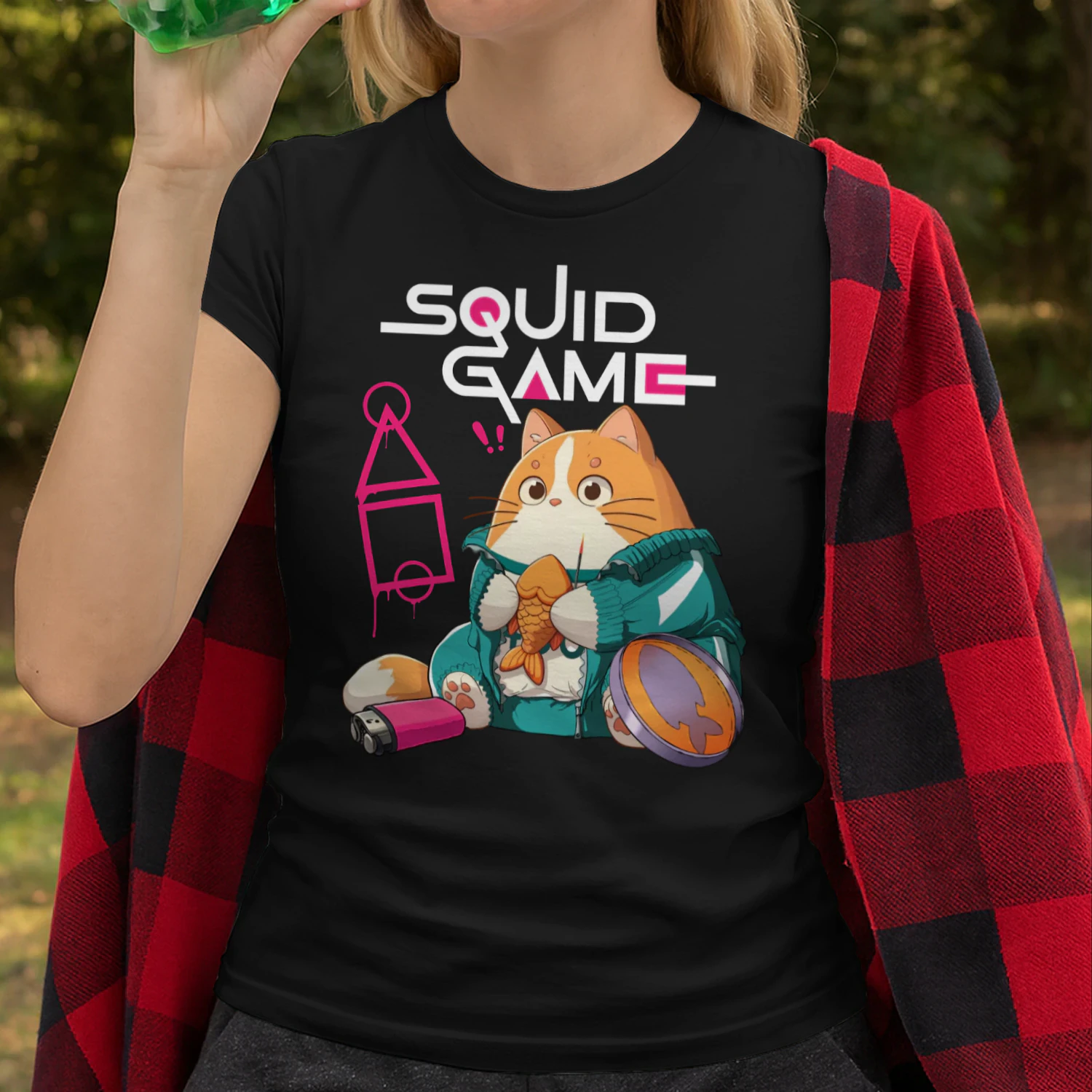 Squid Game Kawaii Cat Dalgona Candy T-Shirt, Cute Korean Survival Game Fan Gift 🐱🍬 Buy Now!