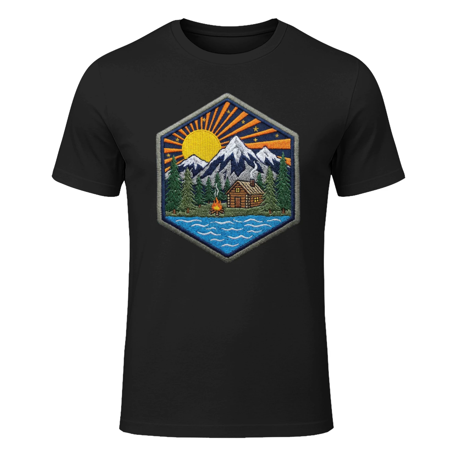 Berghütte Lagerfeuer T-Shirt