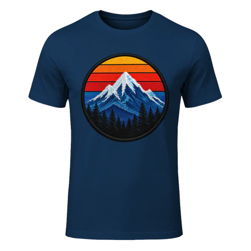 Retro Berge Sonnenuntergang T-Shirt –