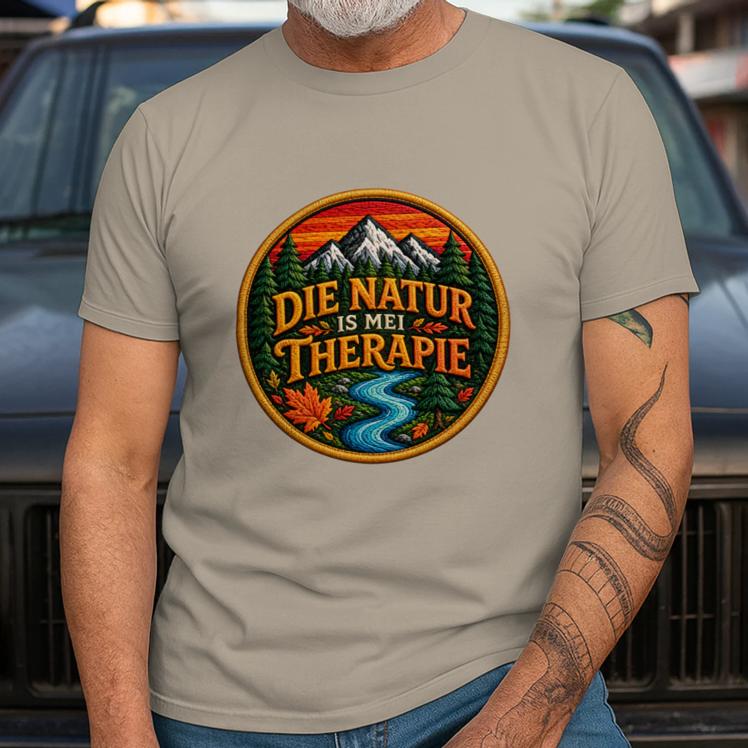 Erkunde Zelt Berge T-Shirt – Camping, Fluss, Outdoor
