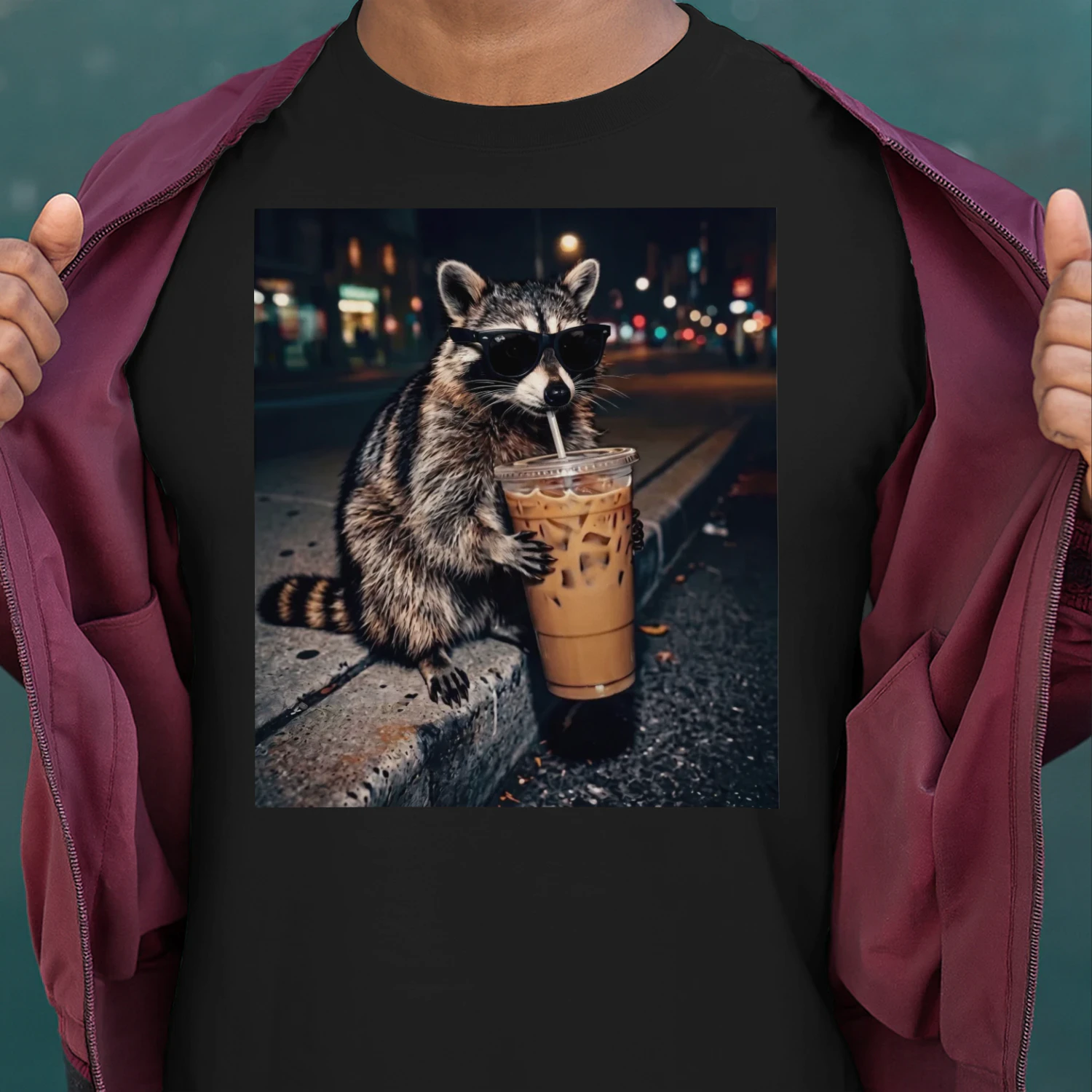 Racoon Drink Coffe
