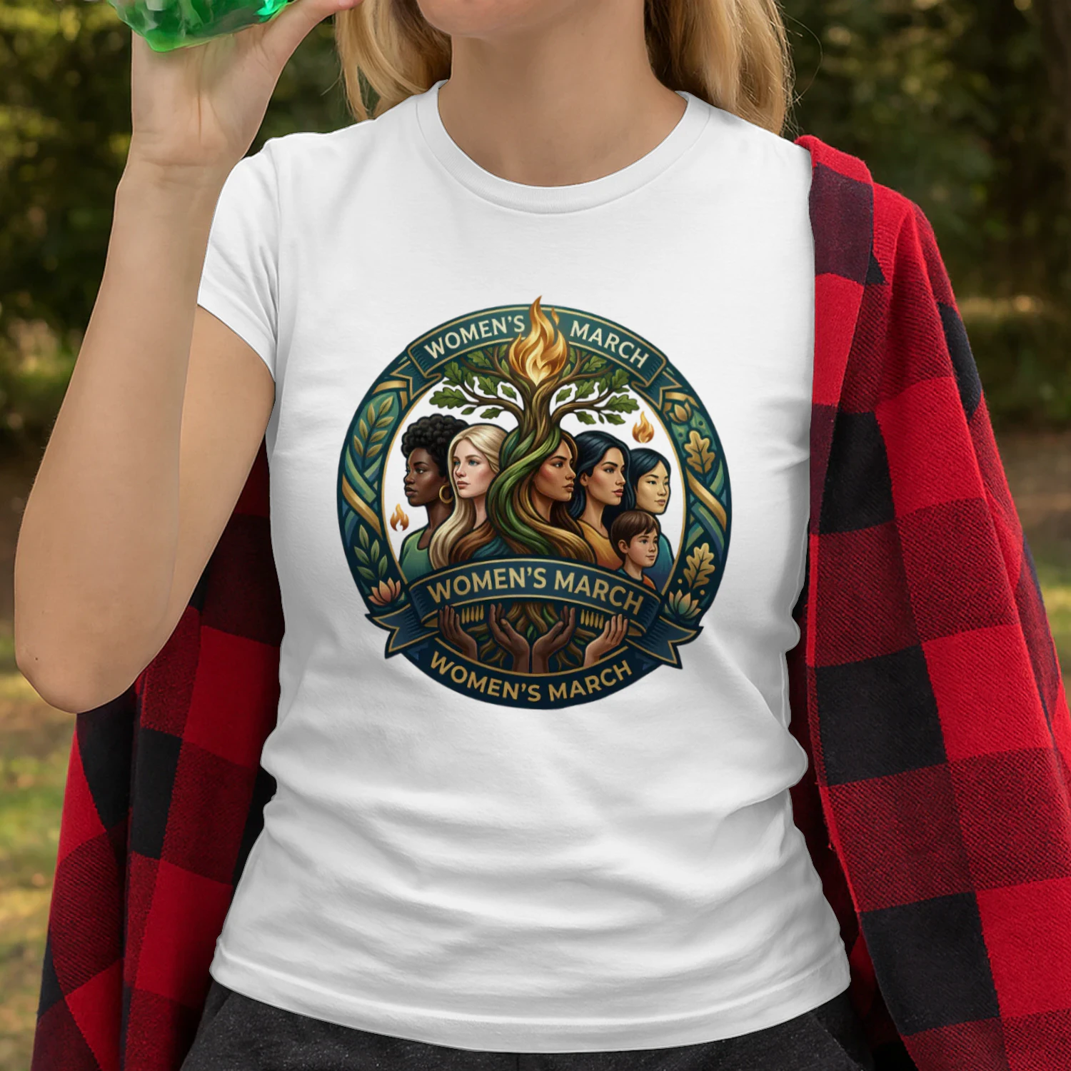 Women's March T-Shirt | Empowering Feminist Graphic Tee, Tree of Life & Unity Protest Shirt, Women's Rights Activist Apparel