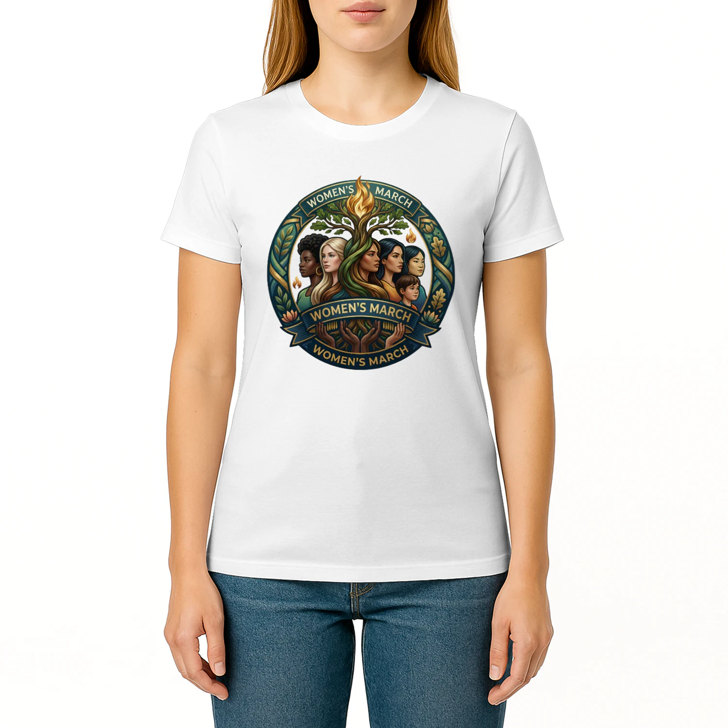 Women's March T-Shirt | Empowering Feminist Graphic Tee, Tree of Life & Unity Protest Shirt, Women's Rights Activist Apparel