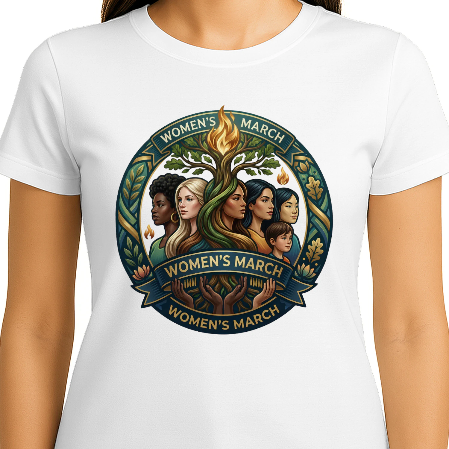 Women's March T-Shirt | Empowering Feminist Graphic Tee, Tree of Life & Unity Protest Shirt, Women's Rights Activist Apparel