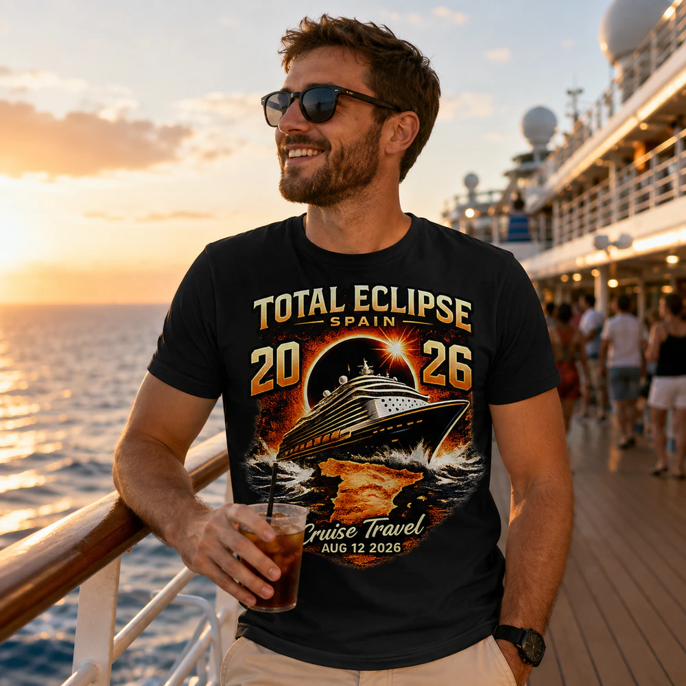 Totality Eclipse Solar Eclipse Cruise Travel  Spain 2026 shirt