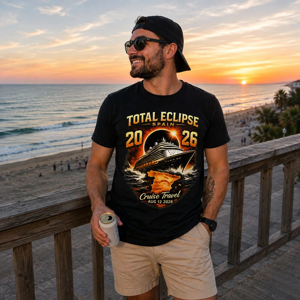 Totality Eclipse Solar Eclipse Cruise Travel  Spain 2026 shirt