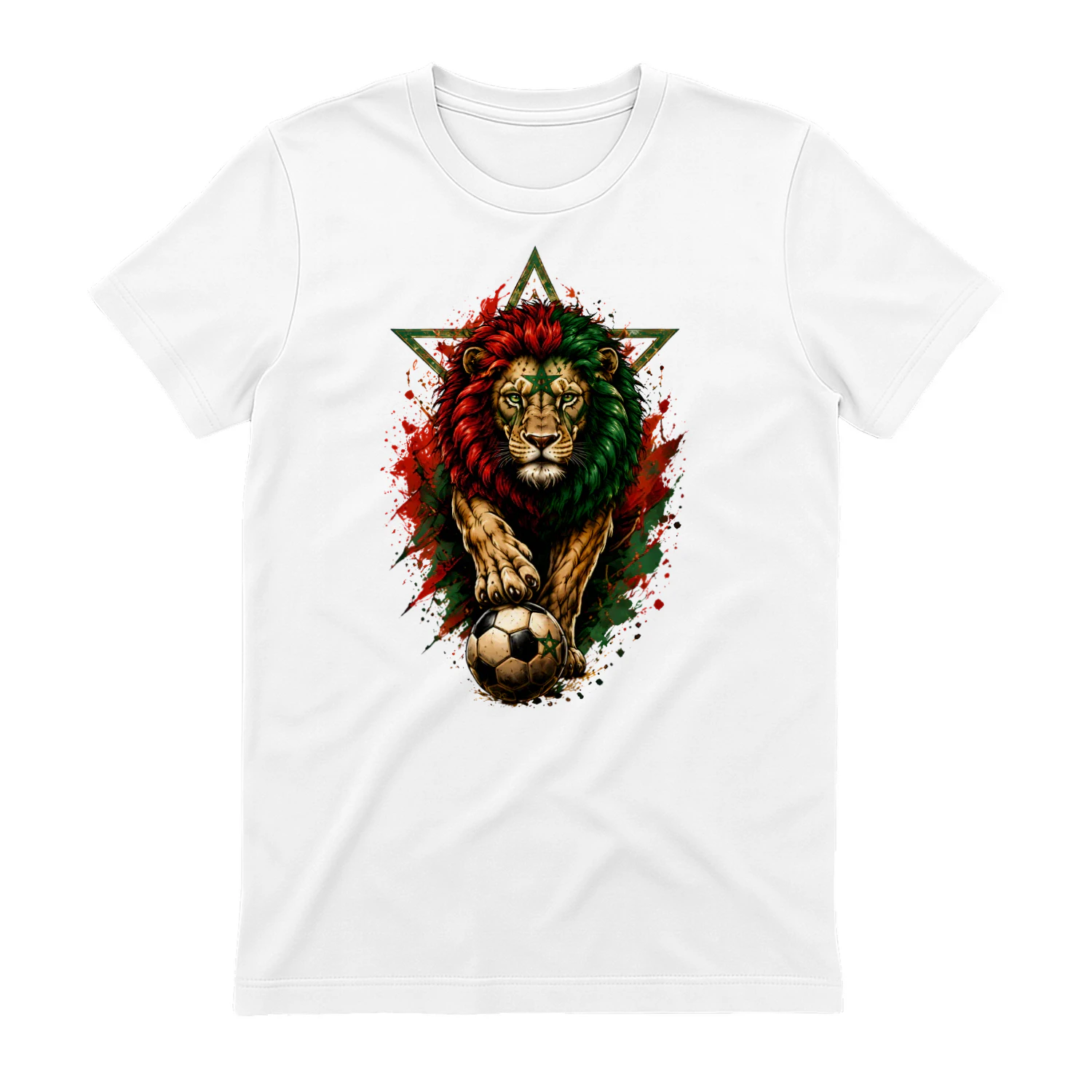 Morocco World Cup Lion Shirt, Atlas Lion Soccer T-Shirt, Moroccan Football Fan Tee, World Cup Supporter Gift, Red Green Lion Graphic Tee