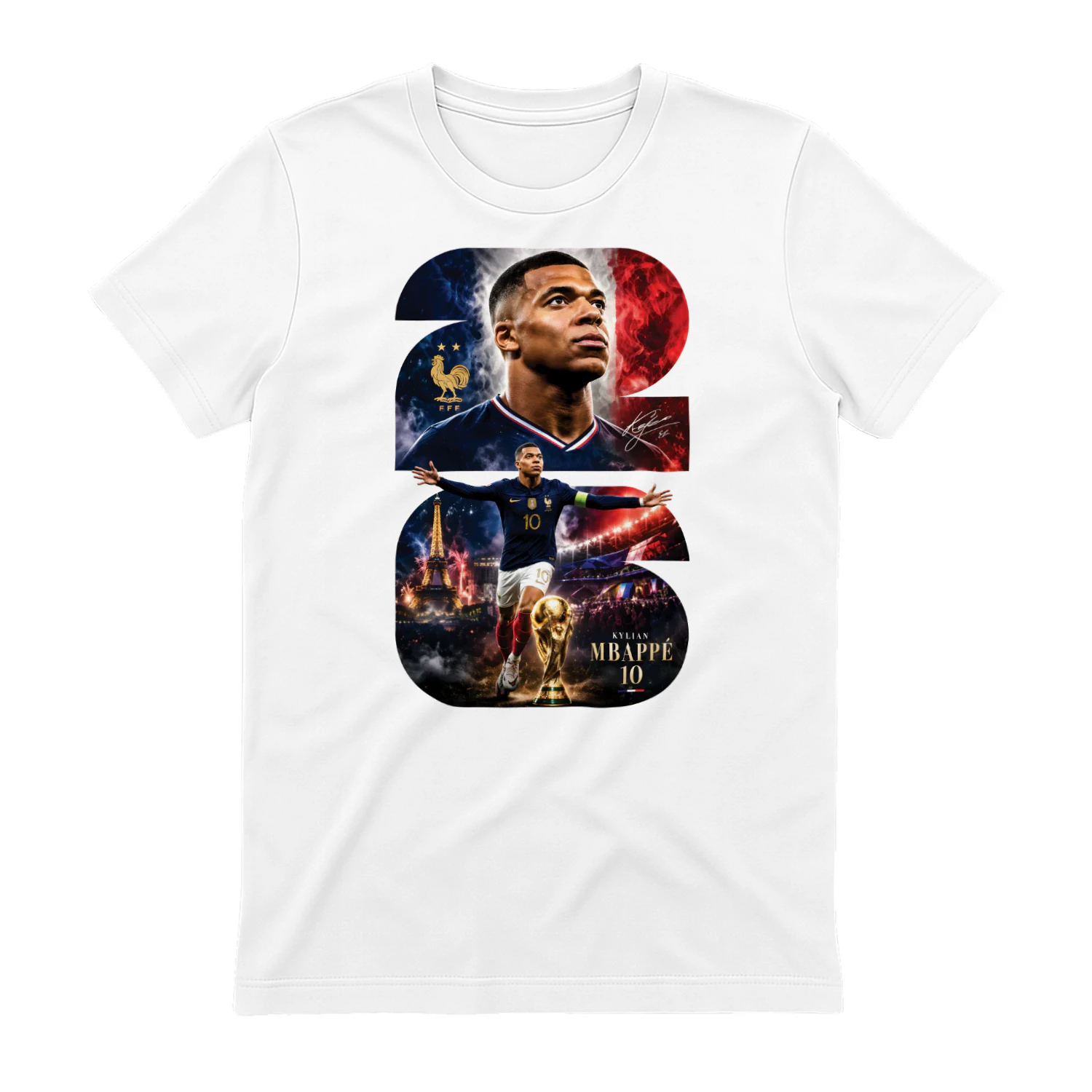 Mbappé France World Cup Shirt, Mbappé Soccer T-Shirt, French Football Fan Tee, World Cup Supporter Gift, Red Blue White Graphic Tee