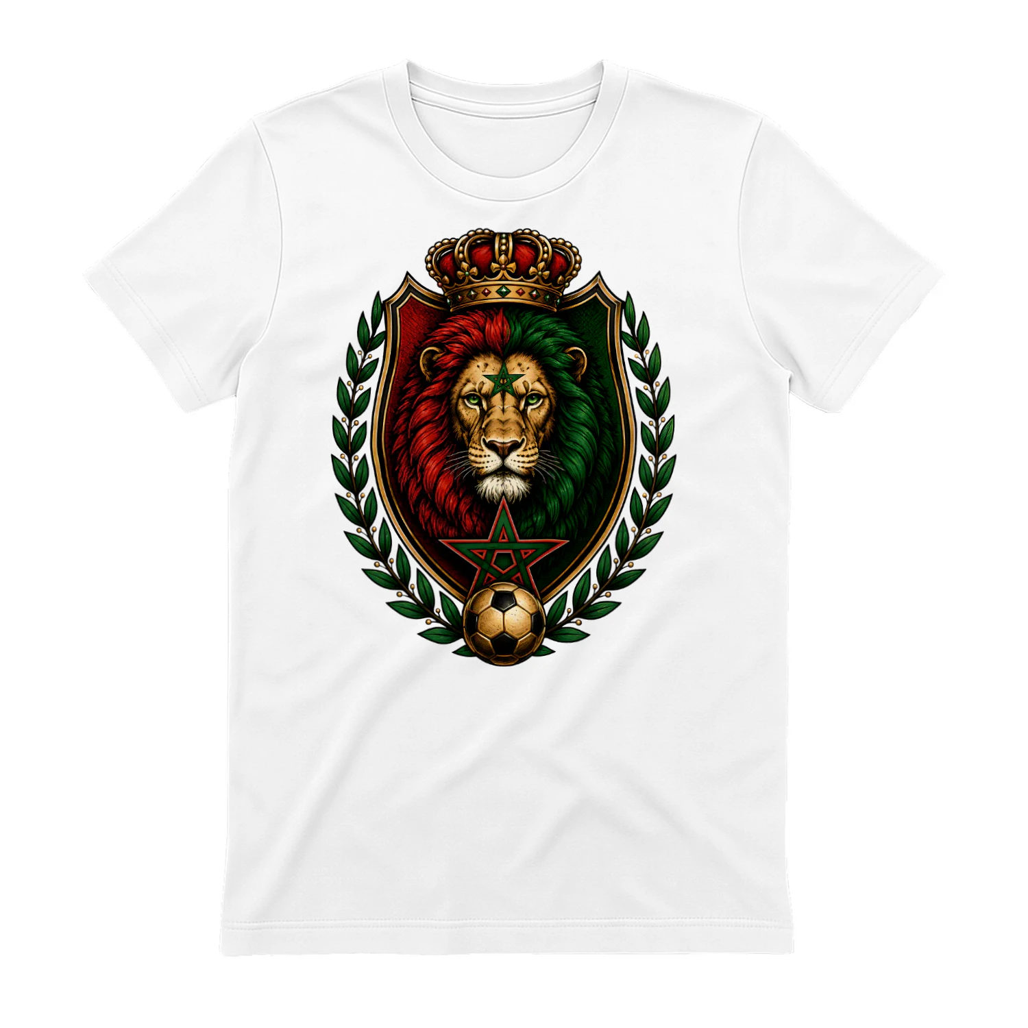 Morocco World Cup Lion Shirt, Atlas Lion Soccer T-Shirt, Moroccan Football Fan Tee, World Cup Supporter Gift, Red Green Lion Graphic Tee