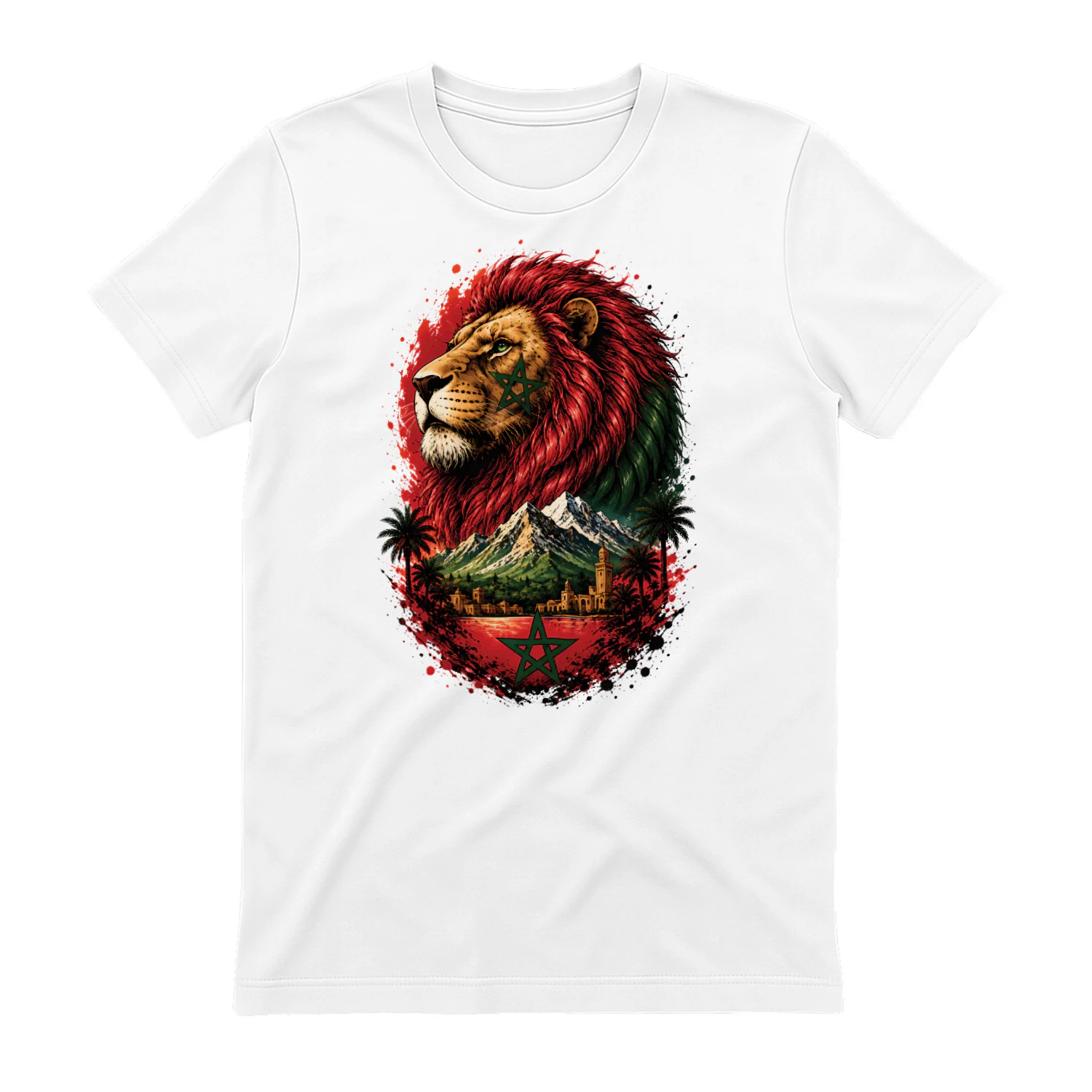 Morocco World Cup Lion Shirt, Atlas Lion Soccer T-Shirt, Moroccan Football Fan Tee, World Cup Supporter Gift, Red Green Lion Graphic Tee