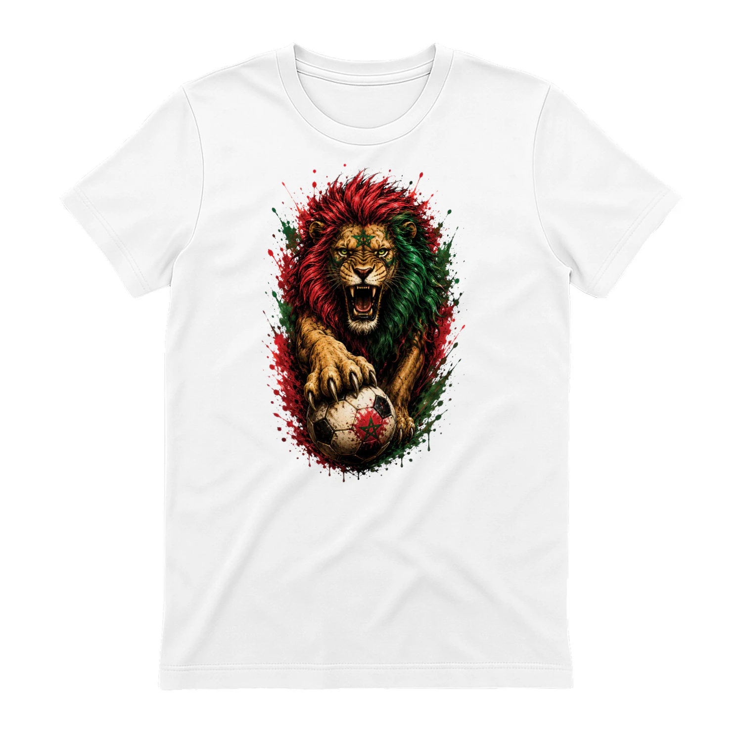 Morocco World Cup Lion Shirt, Atlas Lion Soccer T-Shirt, Moroccan Football Fan Tee, World Cup Supporter Gift, Red Green Lion Graphic Tee