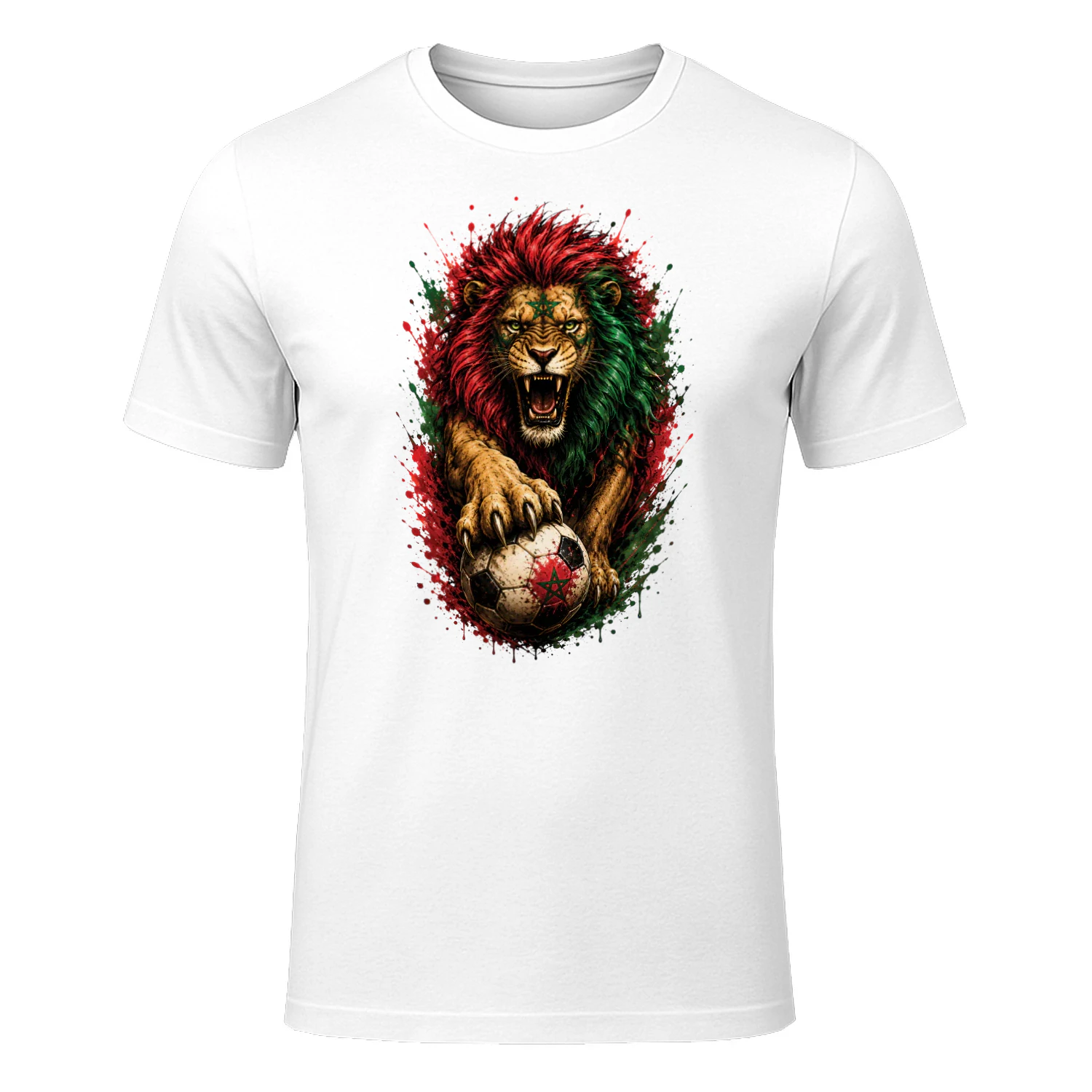 Morocco World Cup Lion Shirt, Atlas Lion Soccer T-Shirt, Moroccan Football Fan Tee, World Cup Supporter Gift, Red Green Lion Graphic Tee