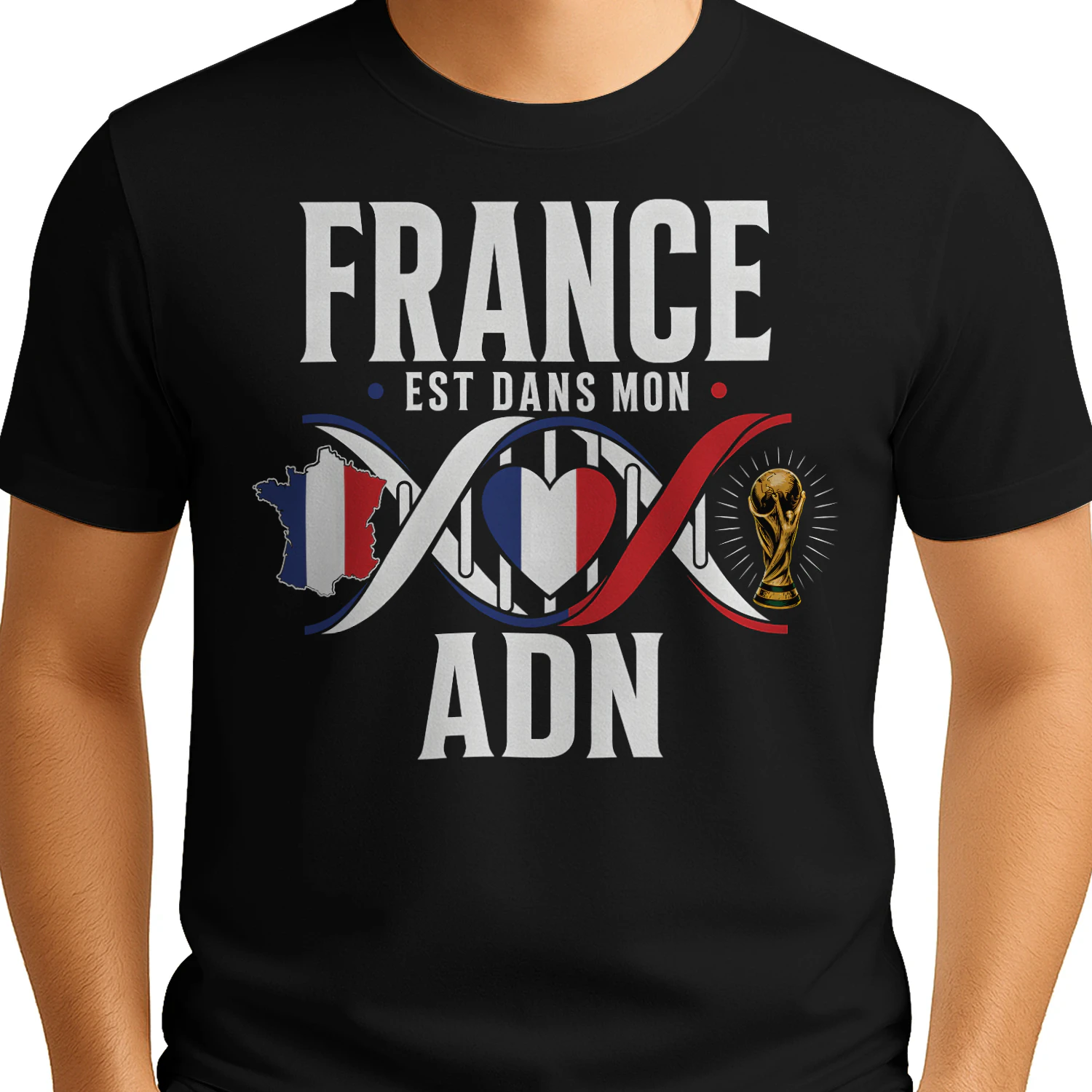 France Est Dans Mon ADN Shirt, French DNA T-Shirt, France Flag Tee, French Football Fan Shirt, World Cup Soccer Shirt, Patriotic France Gift