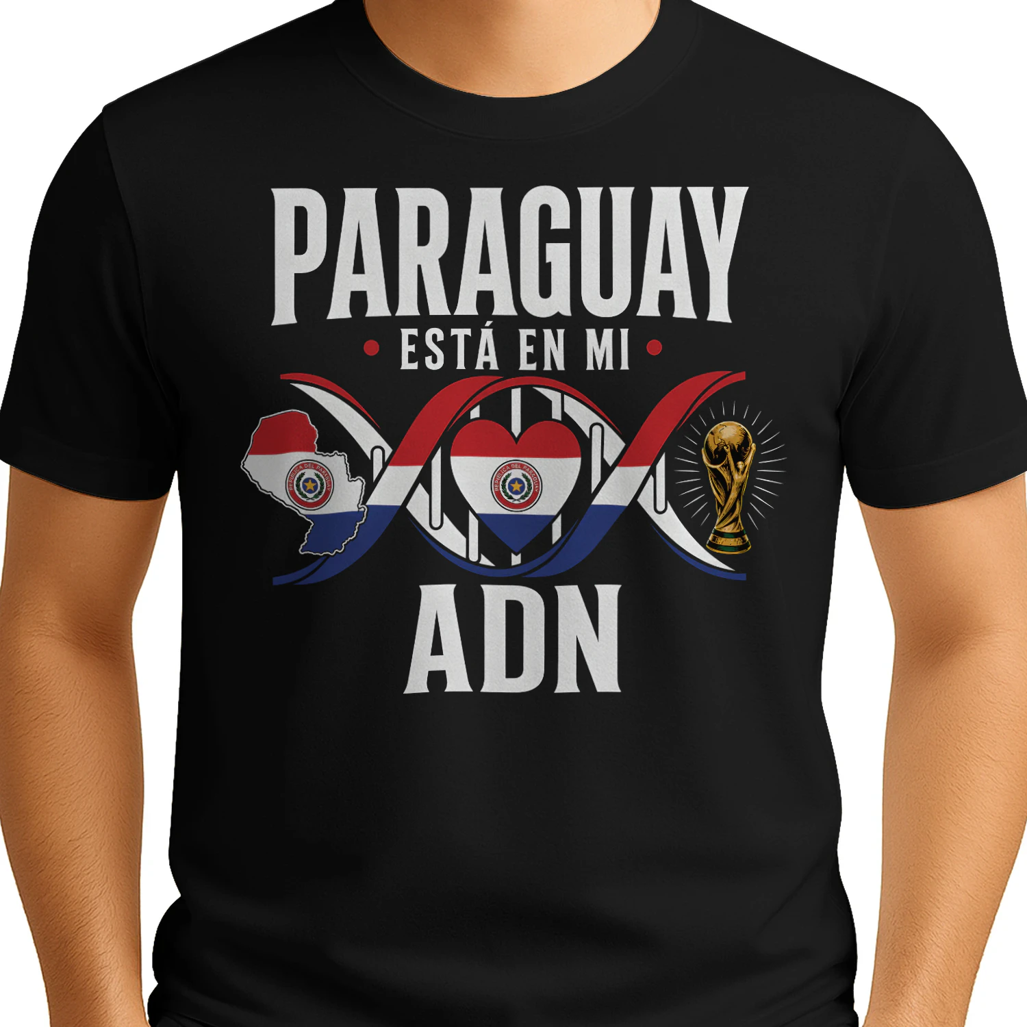 Paraguay Está En Mi ADN, Paraguay DNA, Paraguayan Flag Tee, Paraguay World Cup Fan, Soccer Lover Gift, Patriotic Football Tee