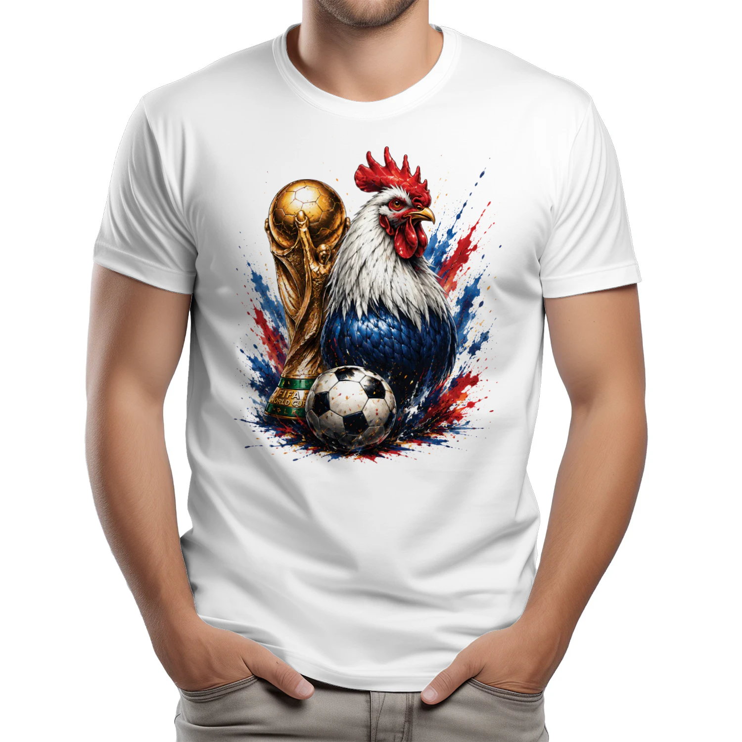 France World Cup Rooster Shirt, Le Coq Soccer T-Shirt, French Football Fan Tee, World Cup Supporter Gift, Red Blue White Rooster Graphic Tee