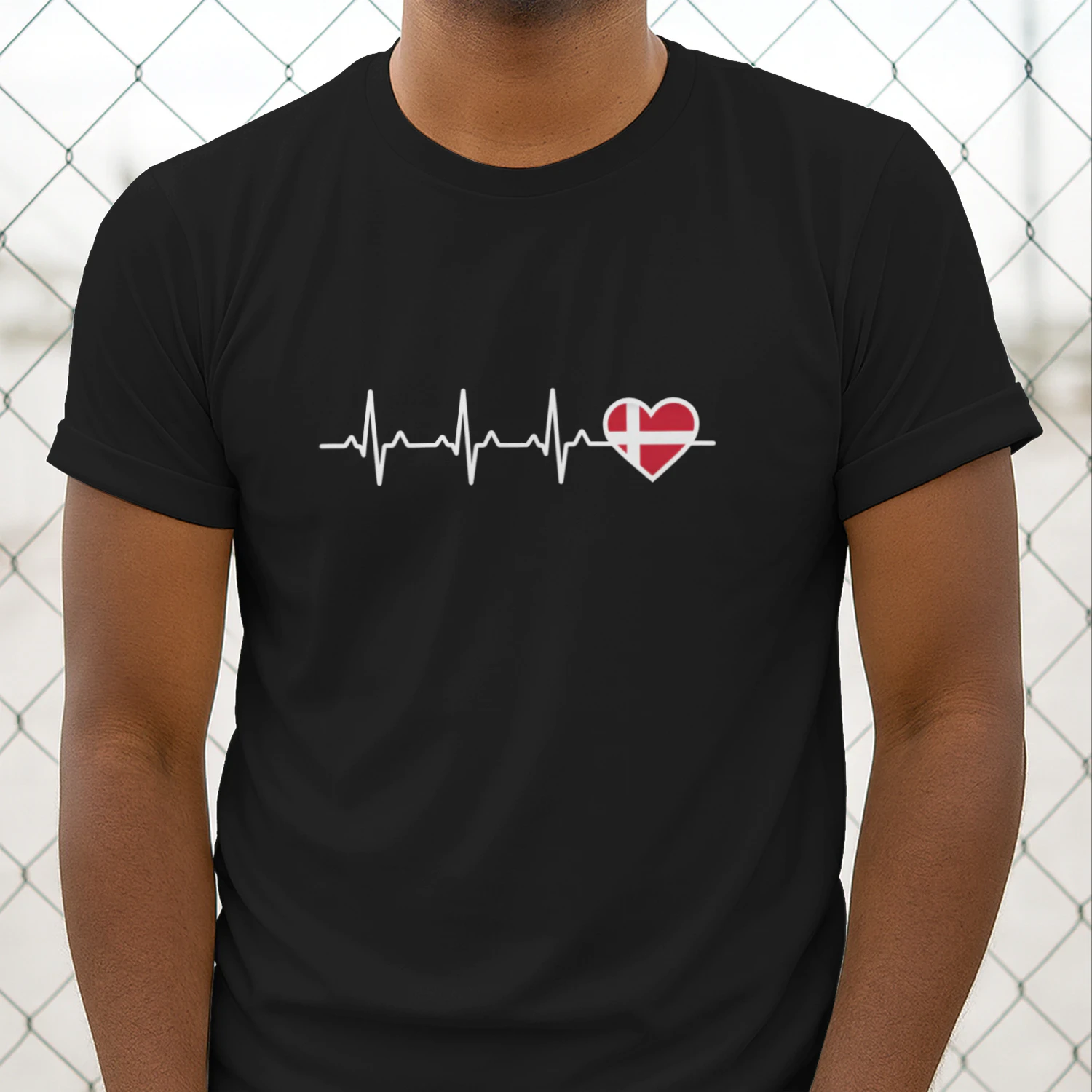 Denmark Flag Heartbeat Shirt