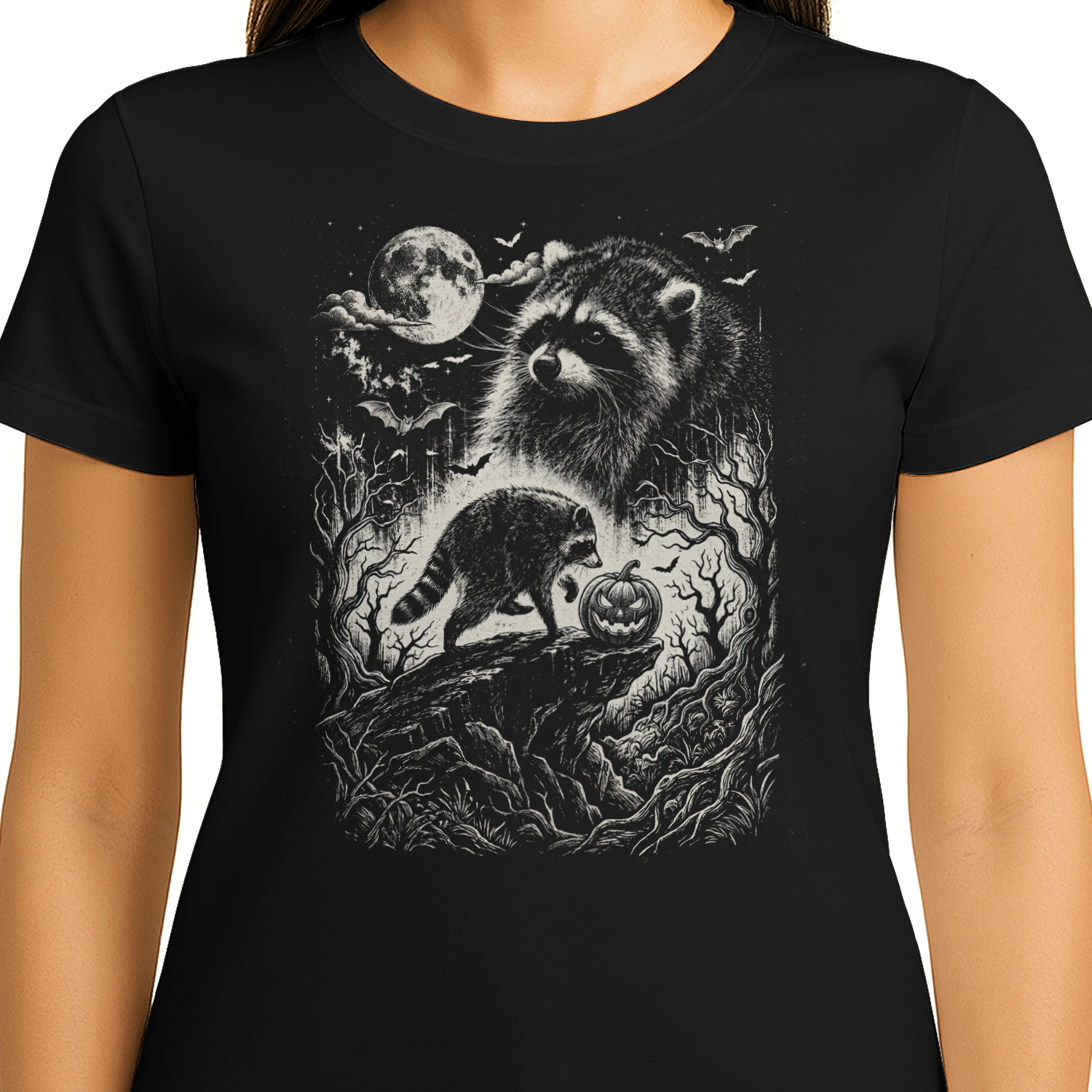 Spooky Raccoon Halloween T-Shirt